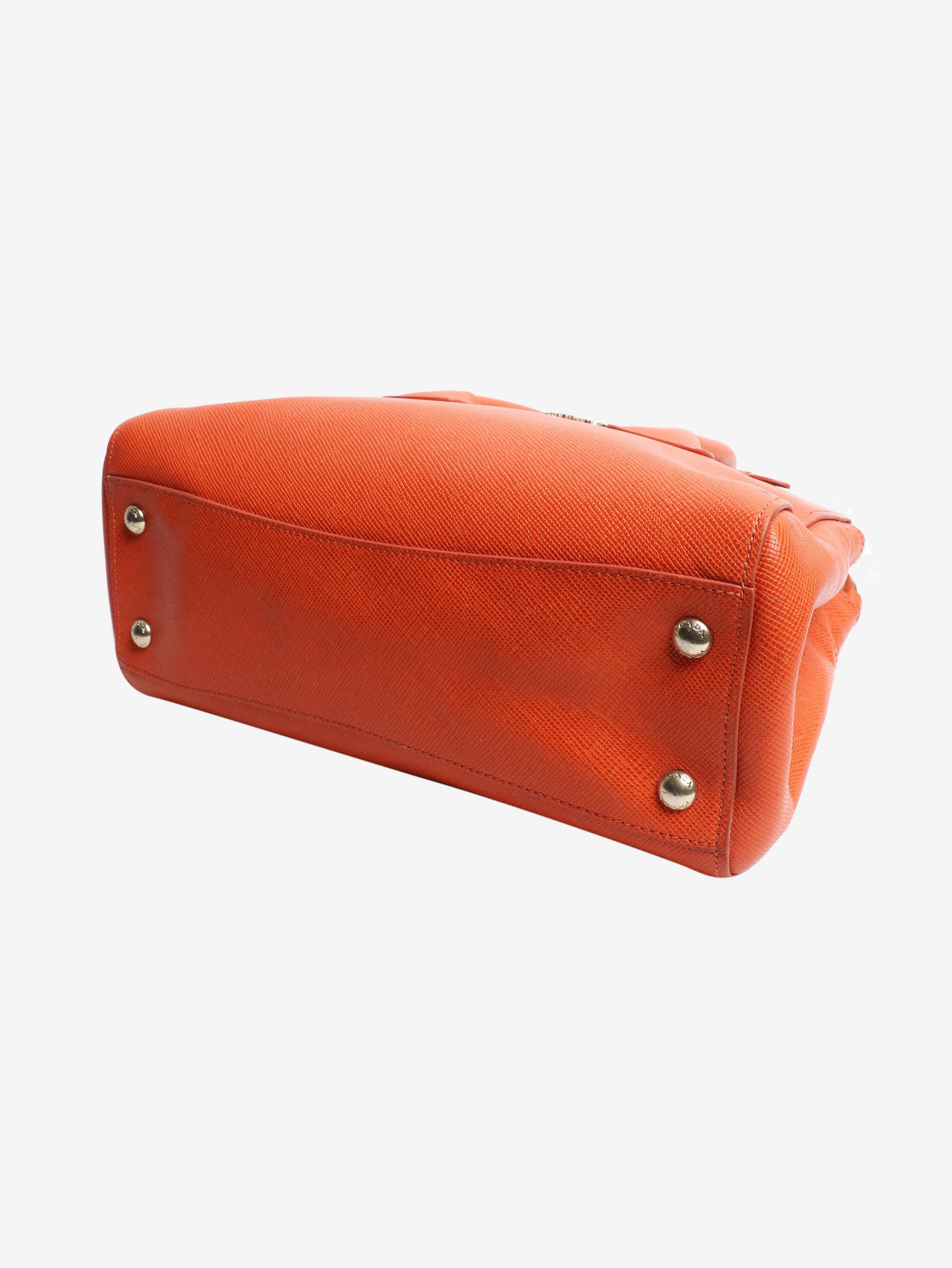 Orange Saffiano leather 2way bag - Image 5