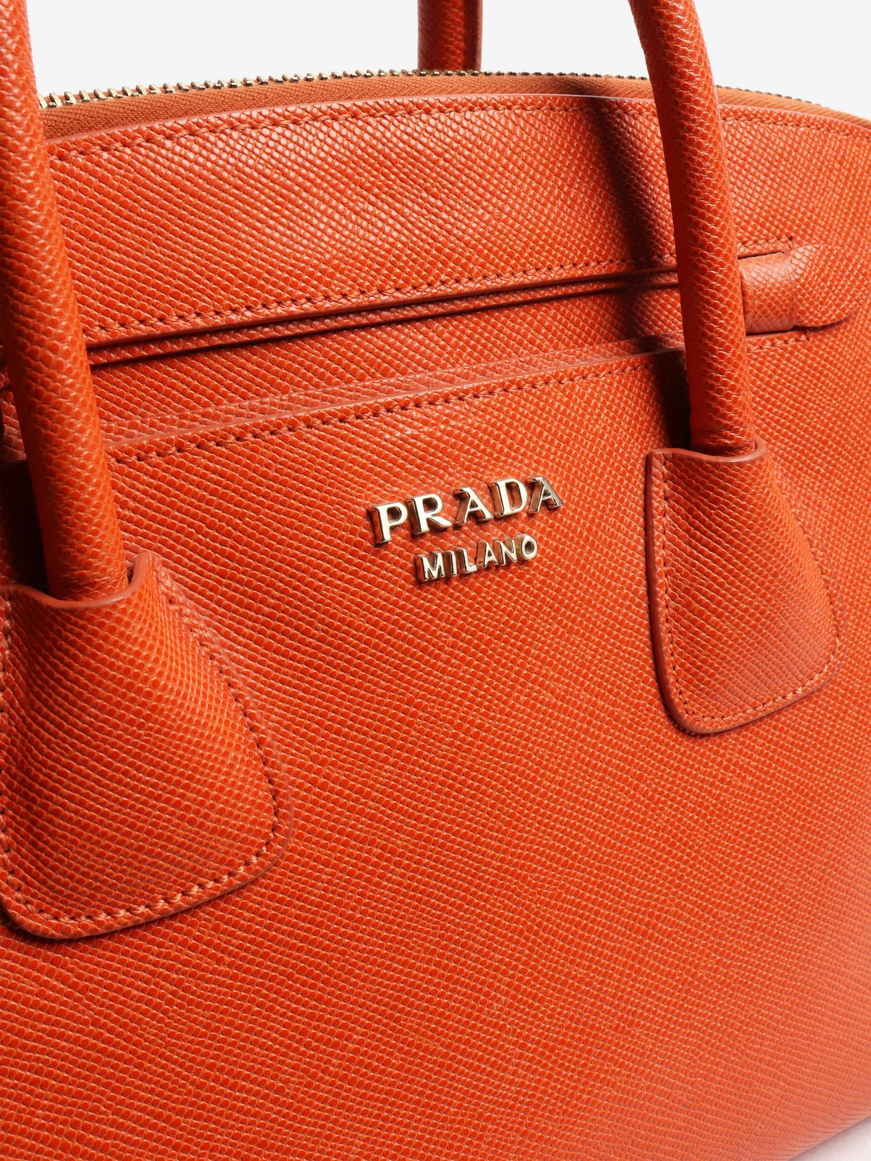 Orange Saffiano leather 2way bag - Image 7