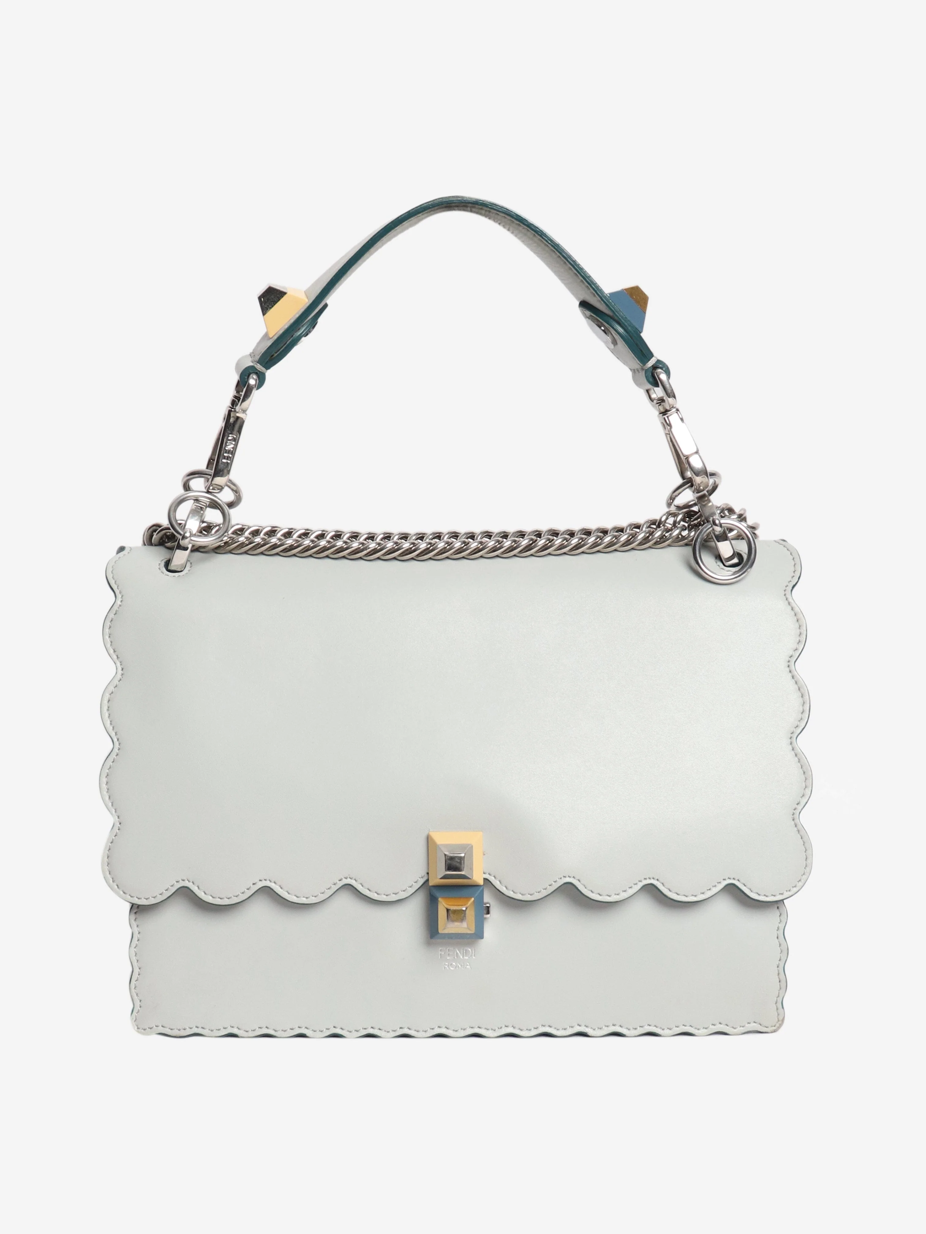 Pale blue Kan I leather shoulder bag