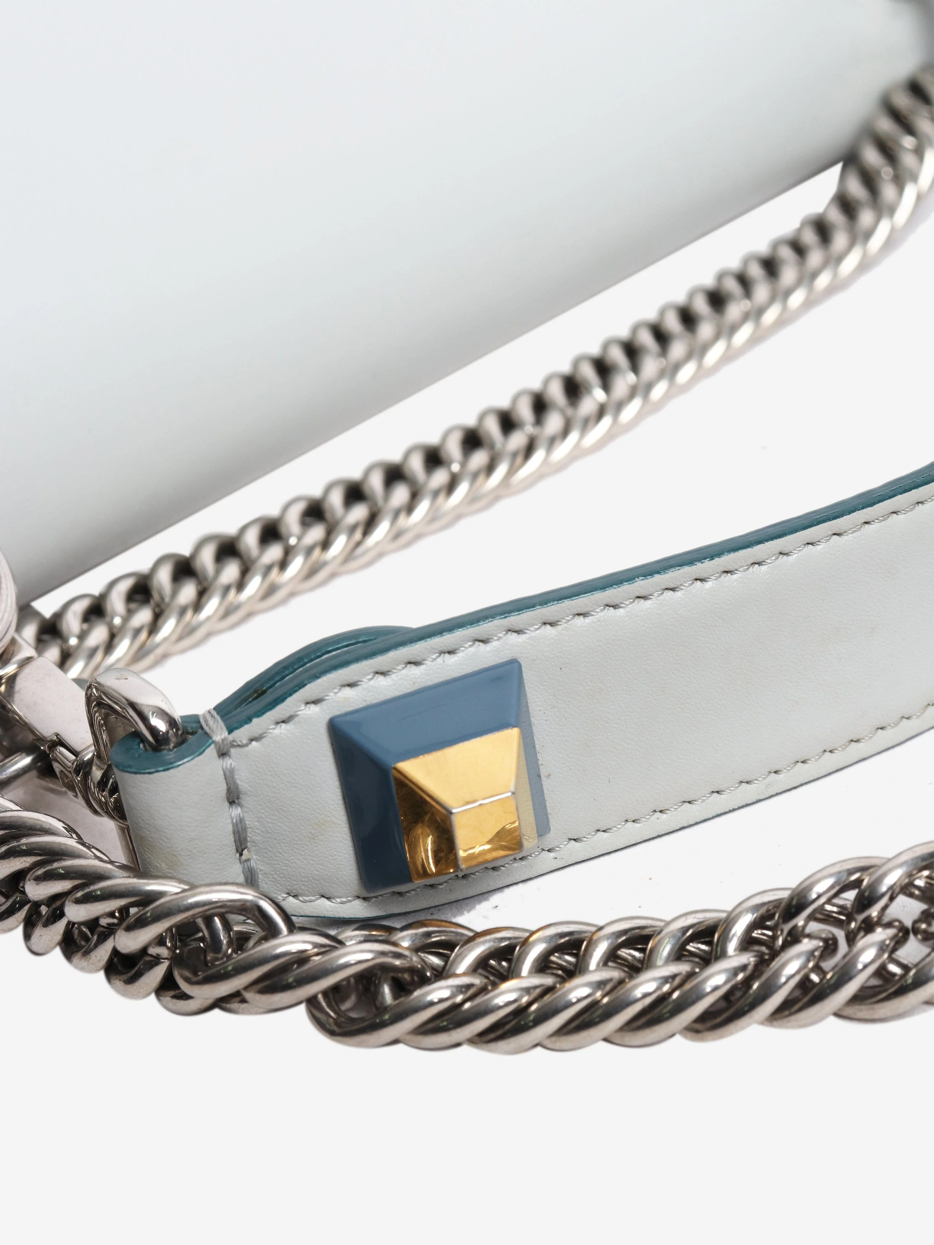 Pale blue Kan I leather shoulder bag - Image 6