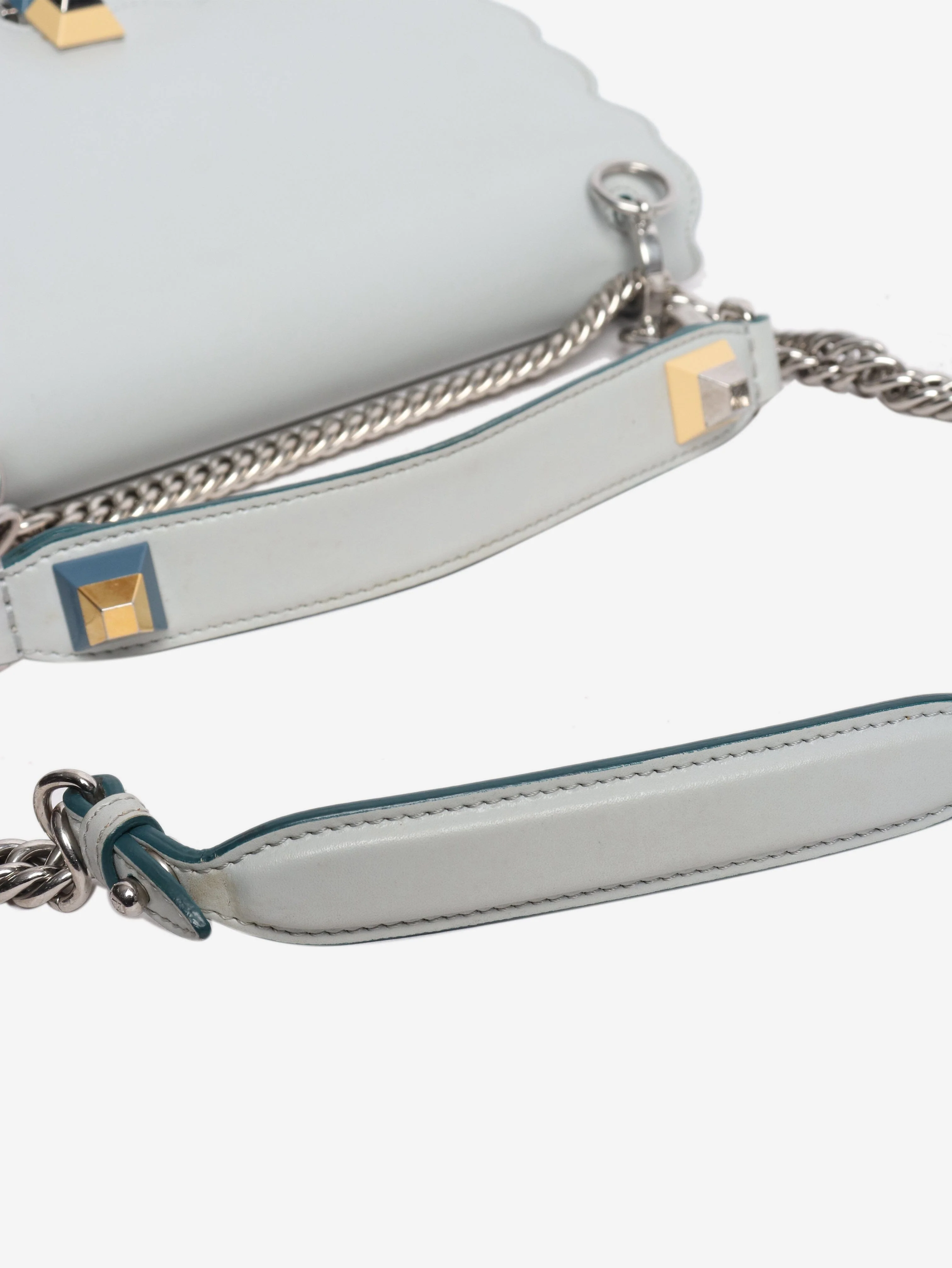 Pale blue Kan I leather shoulder bag - Image 7