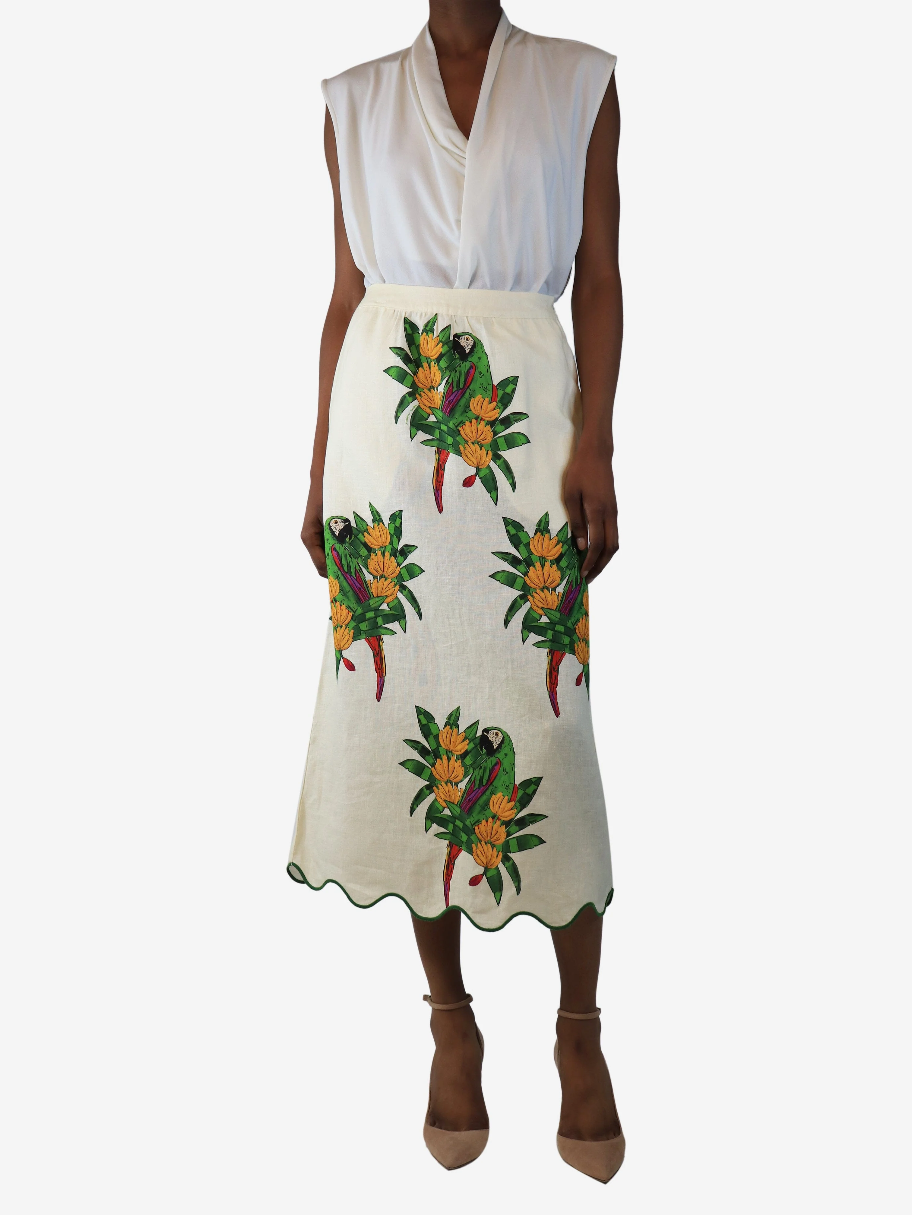 Parrot print midi skirt - size XS - Image 2