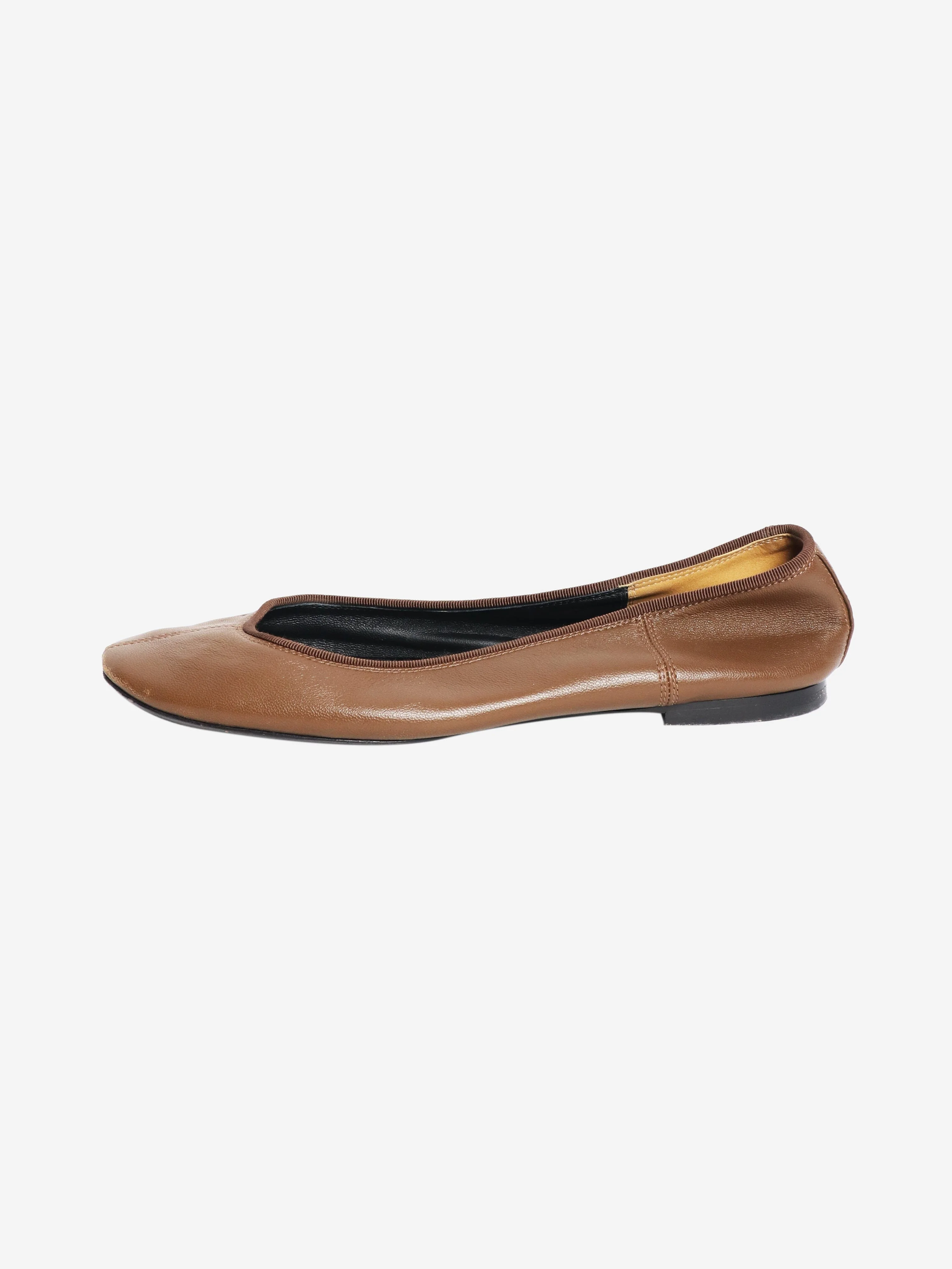 Brown leather ballet flats - size EU 40.5