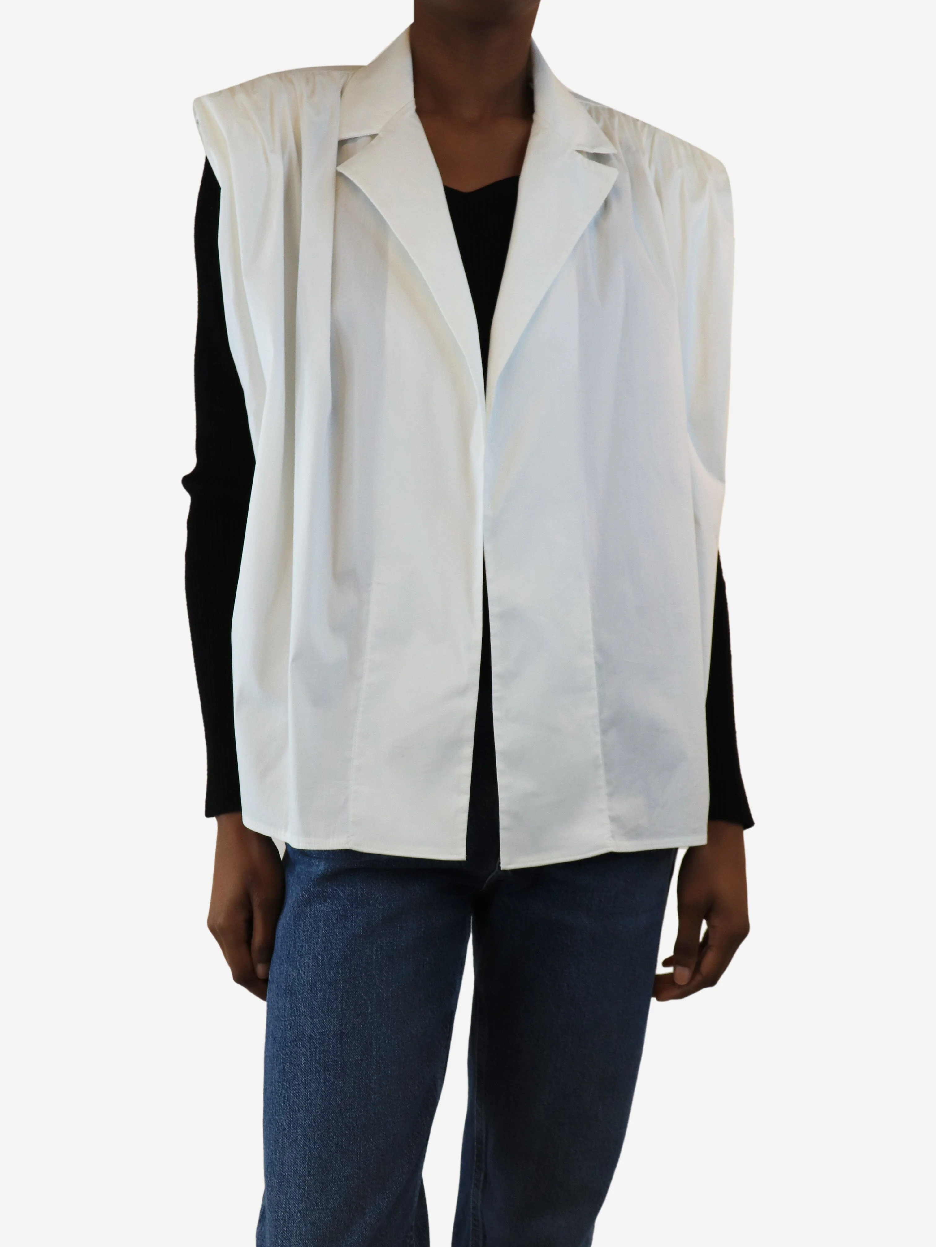 White sleeveless shirt - size UK 4 - Image 3