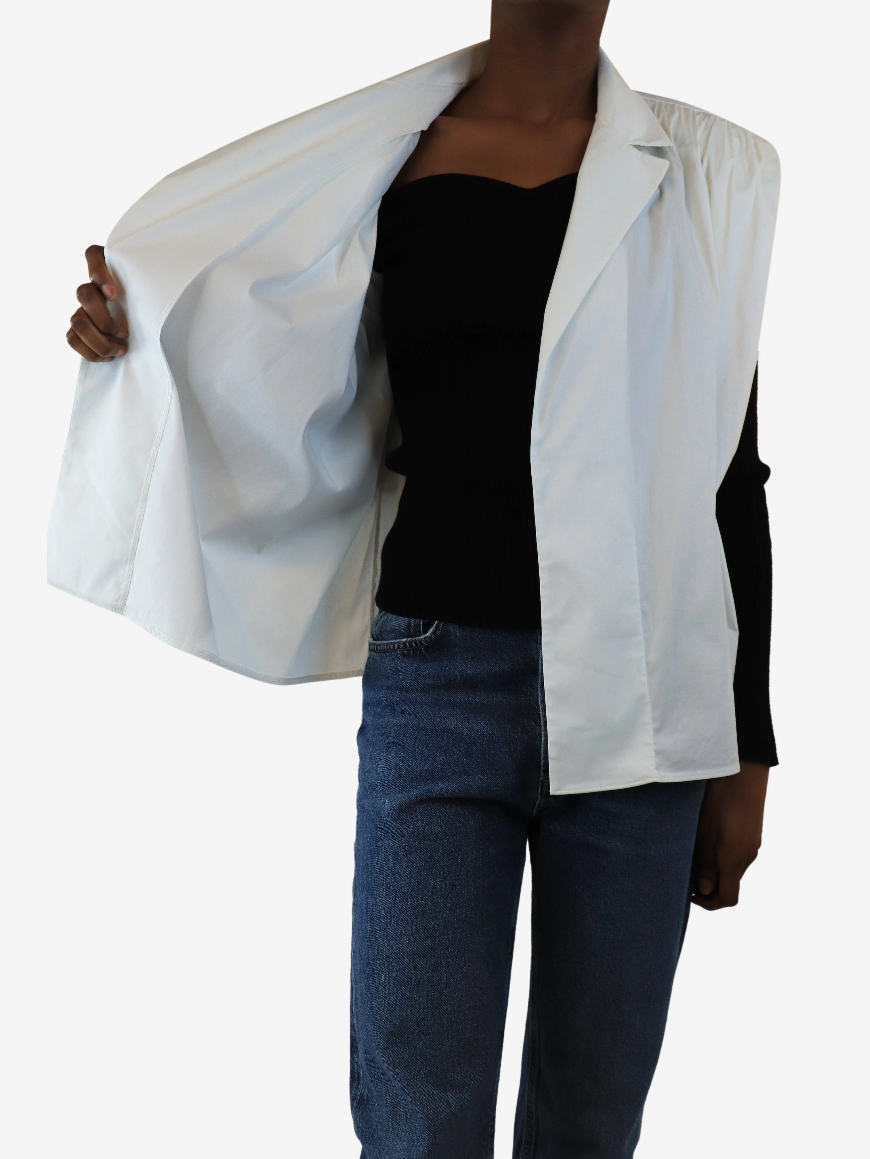 White sleeveless shirt - size UK 4 - Image 4
