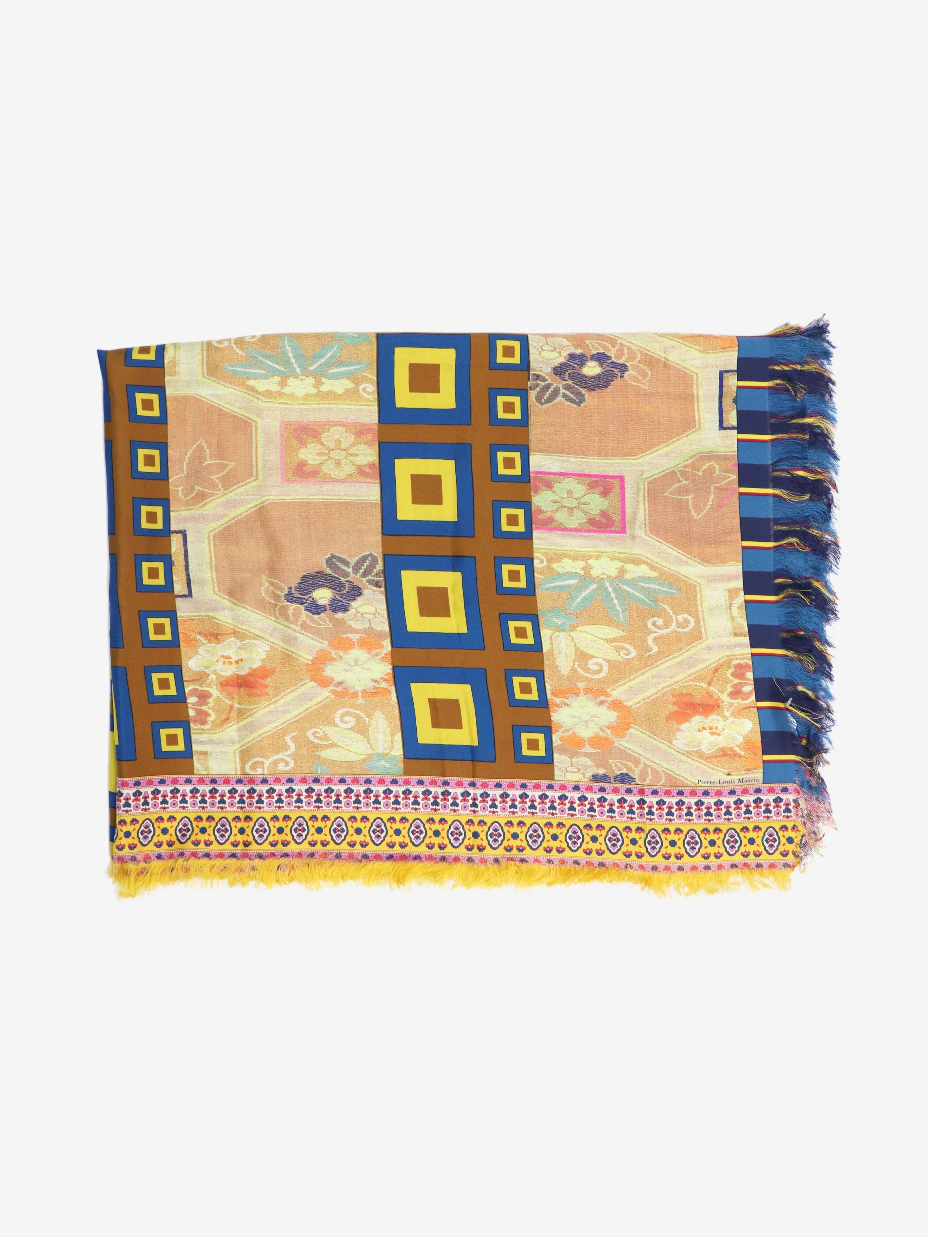 Mustard Aloeuw silk scarf