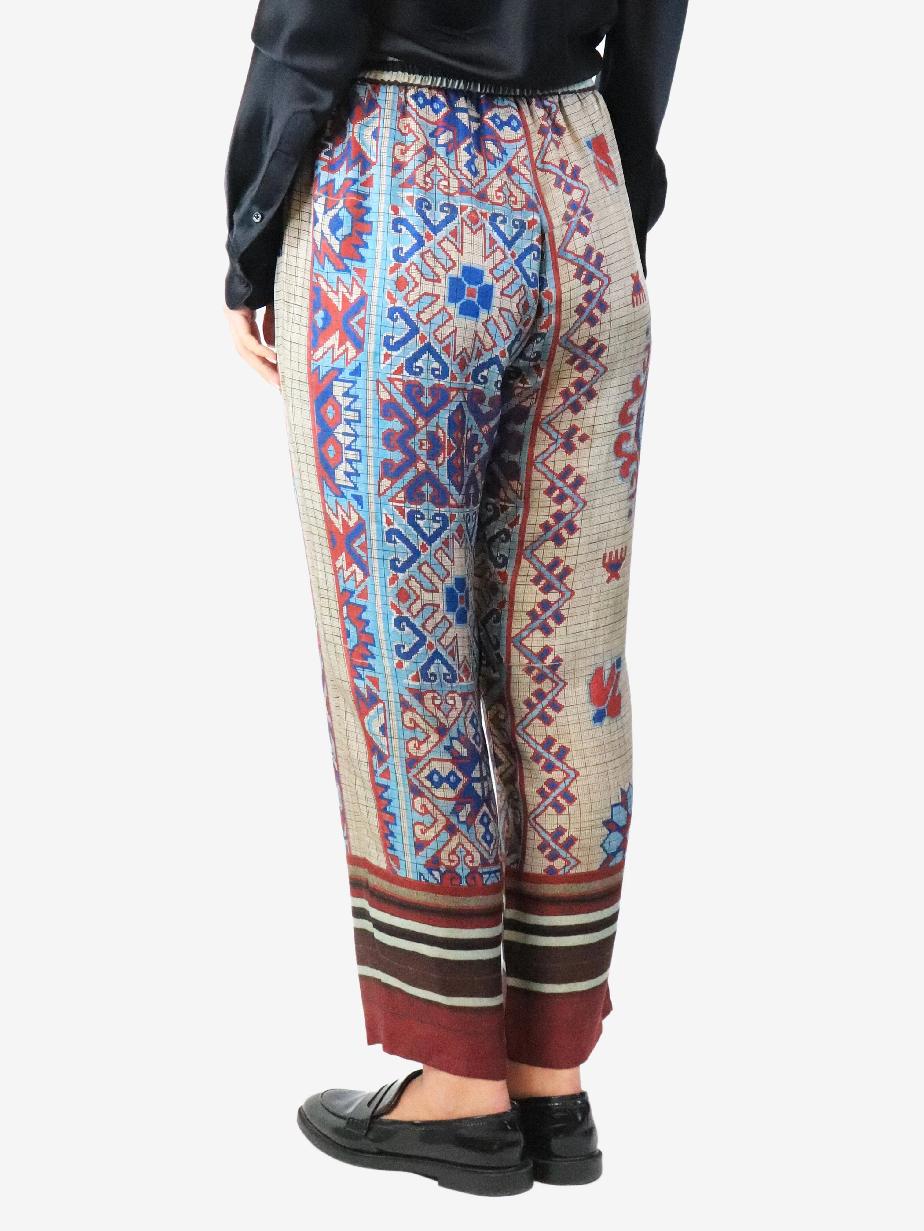 Multicolour aztec silk pants - size L - Image 3