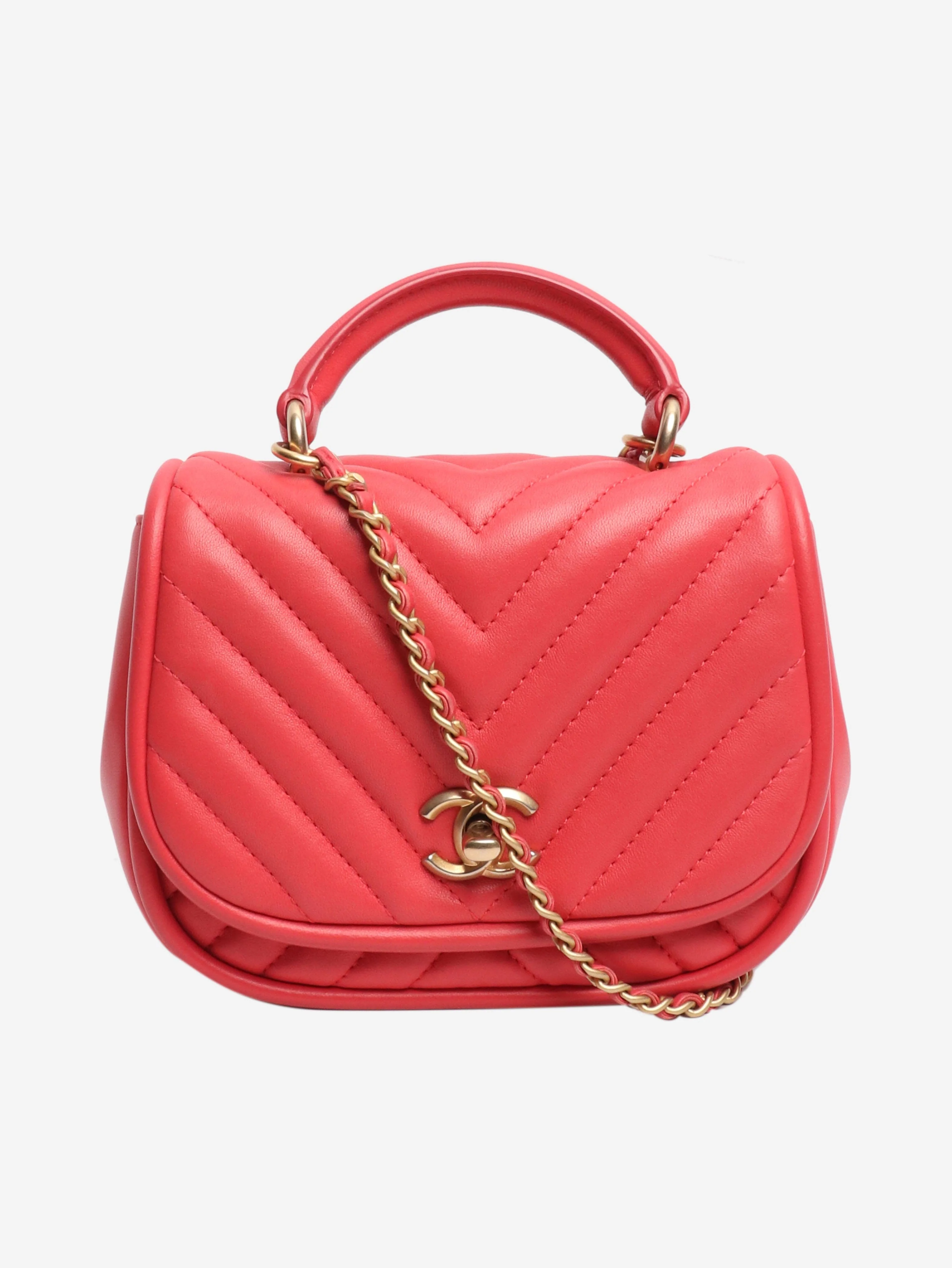 Pink 2017 chevron v-stitch lambskin shoulder bag
