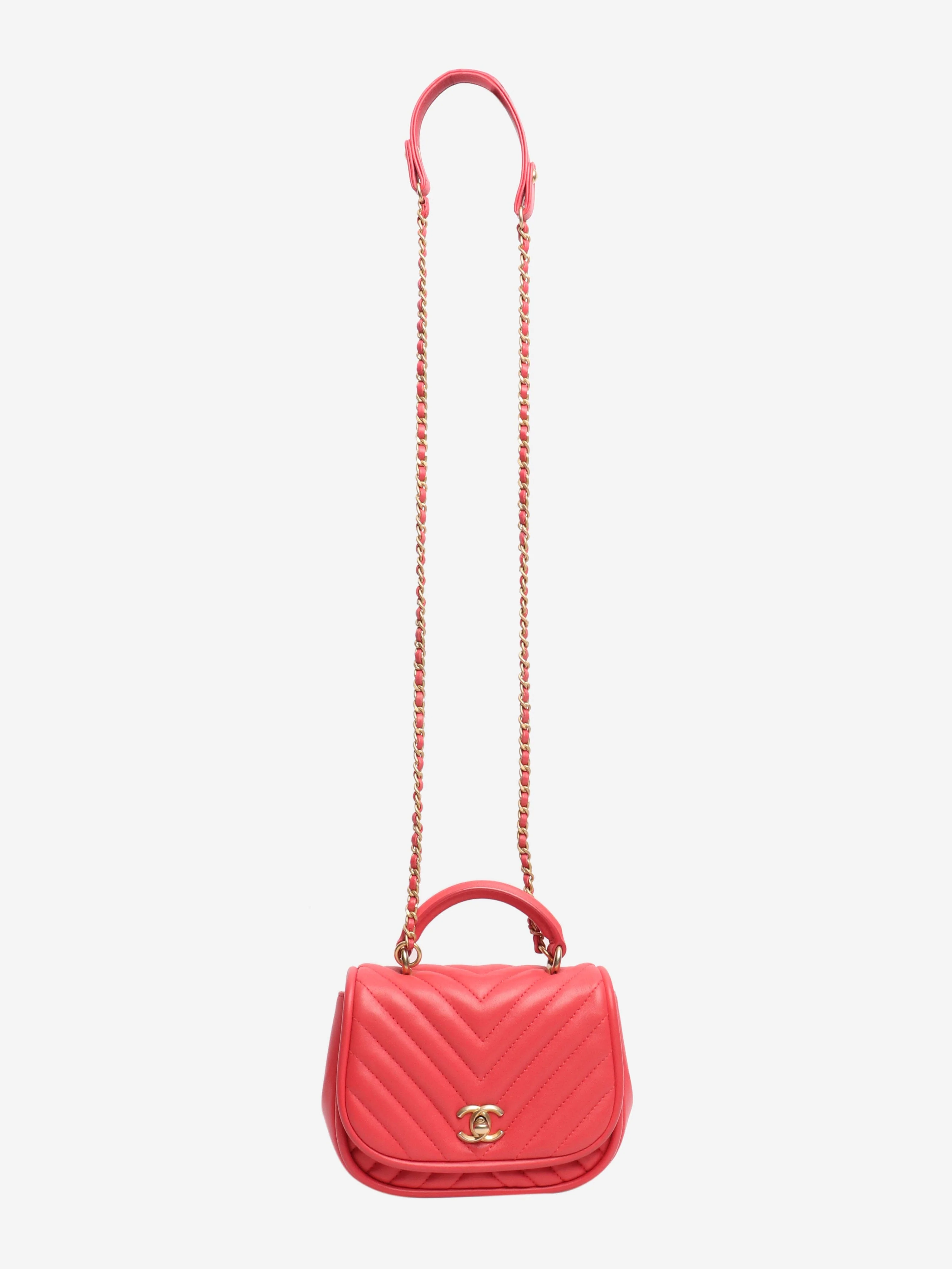 Pink 2017 chevron v-stitch lambskin shoulder bag - Image 2