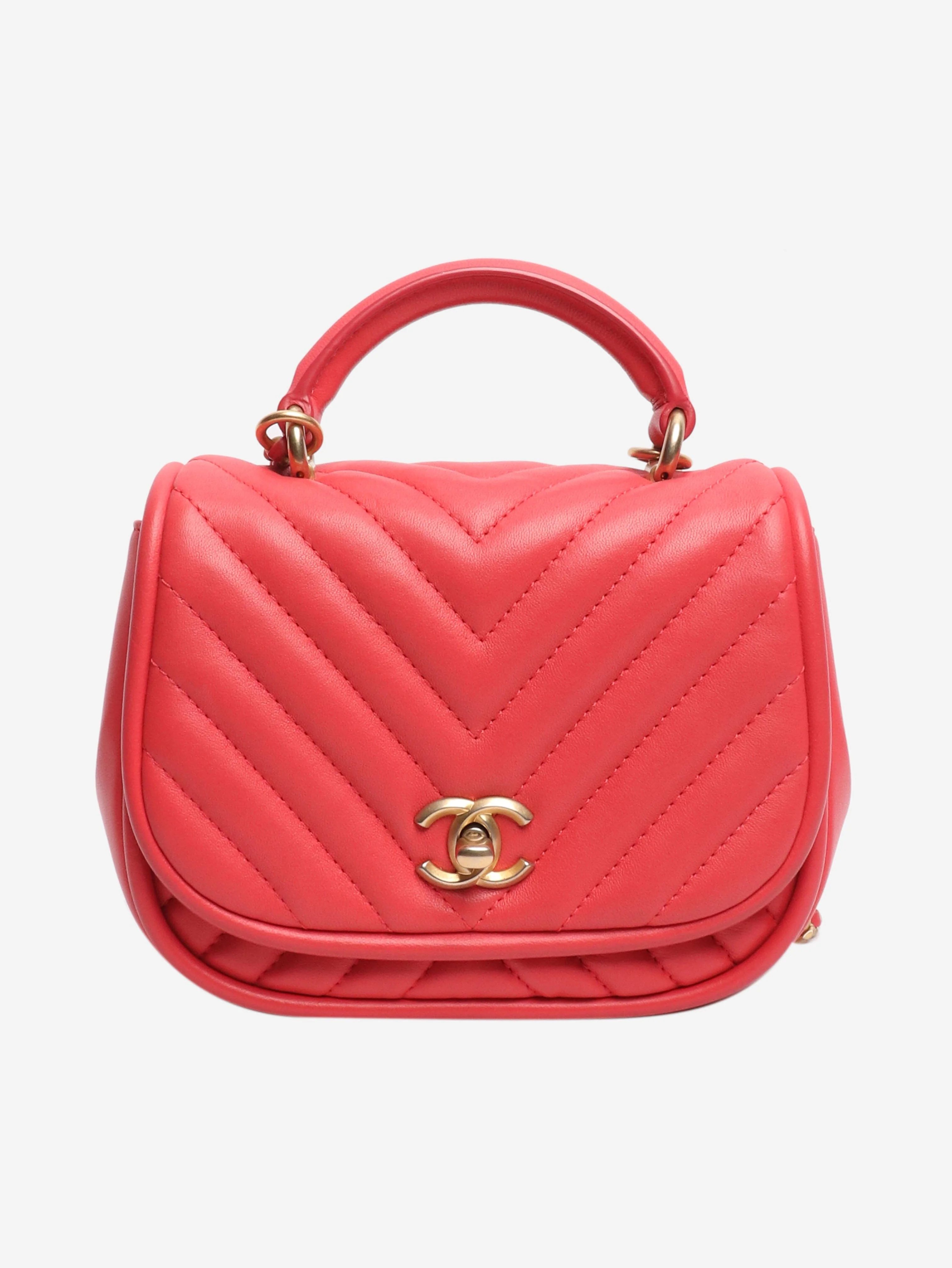 Pink 2017 chevron v-stitch lambskin shoulder bag - Image 3