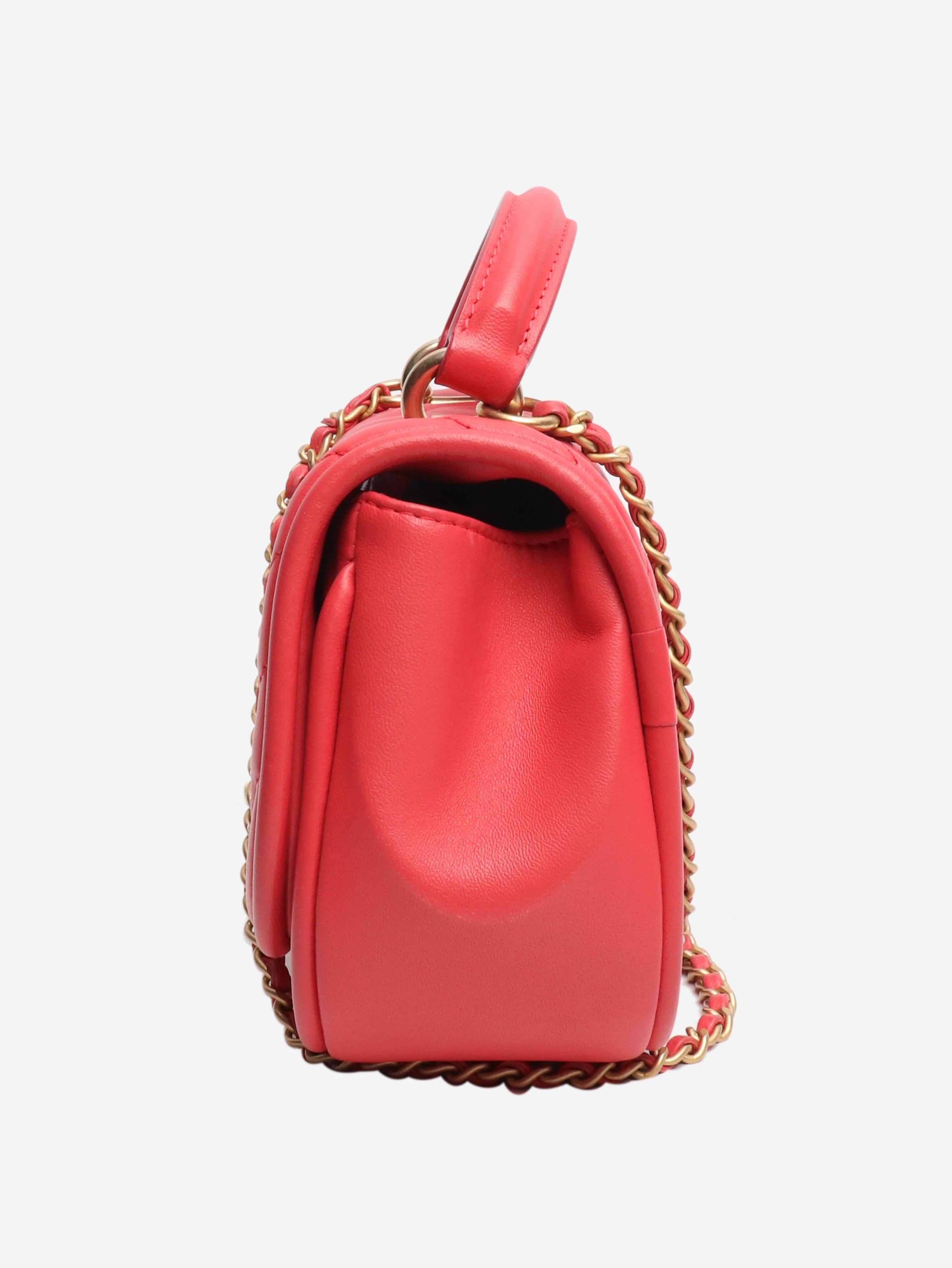 Pink 2017 chevron v-stitch lambskin shoulder bag - Image 4