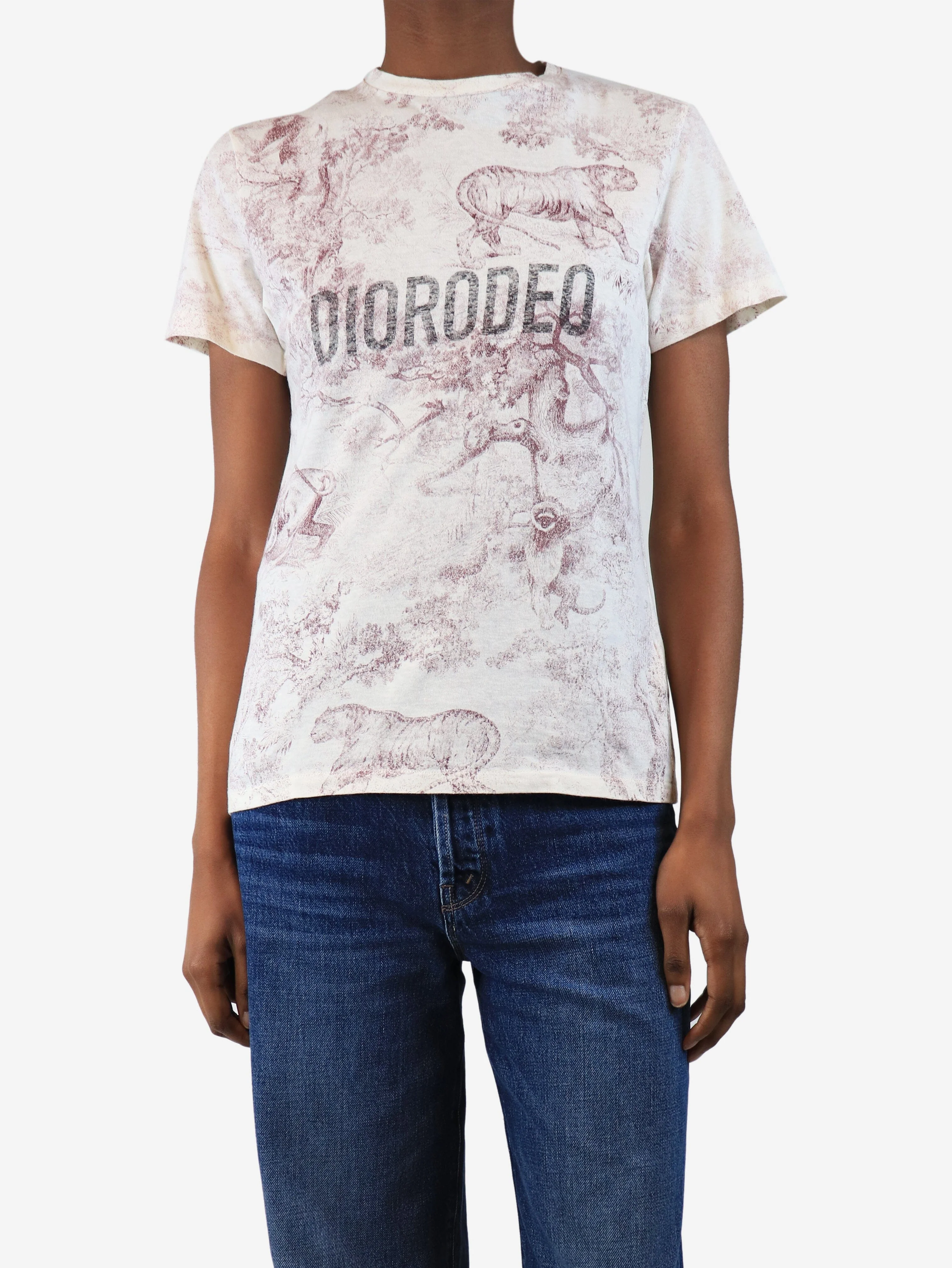Pink and white diorodeo t-shirt - size XS