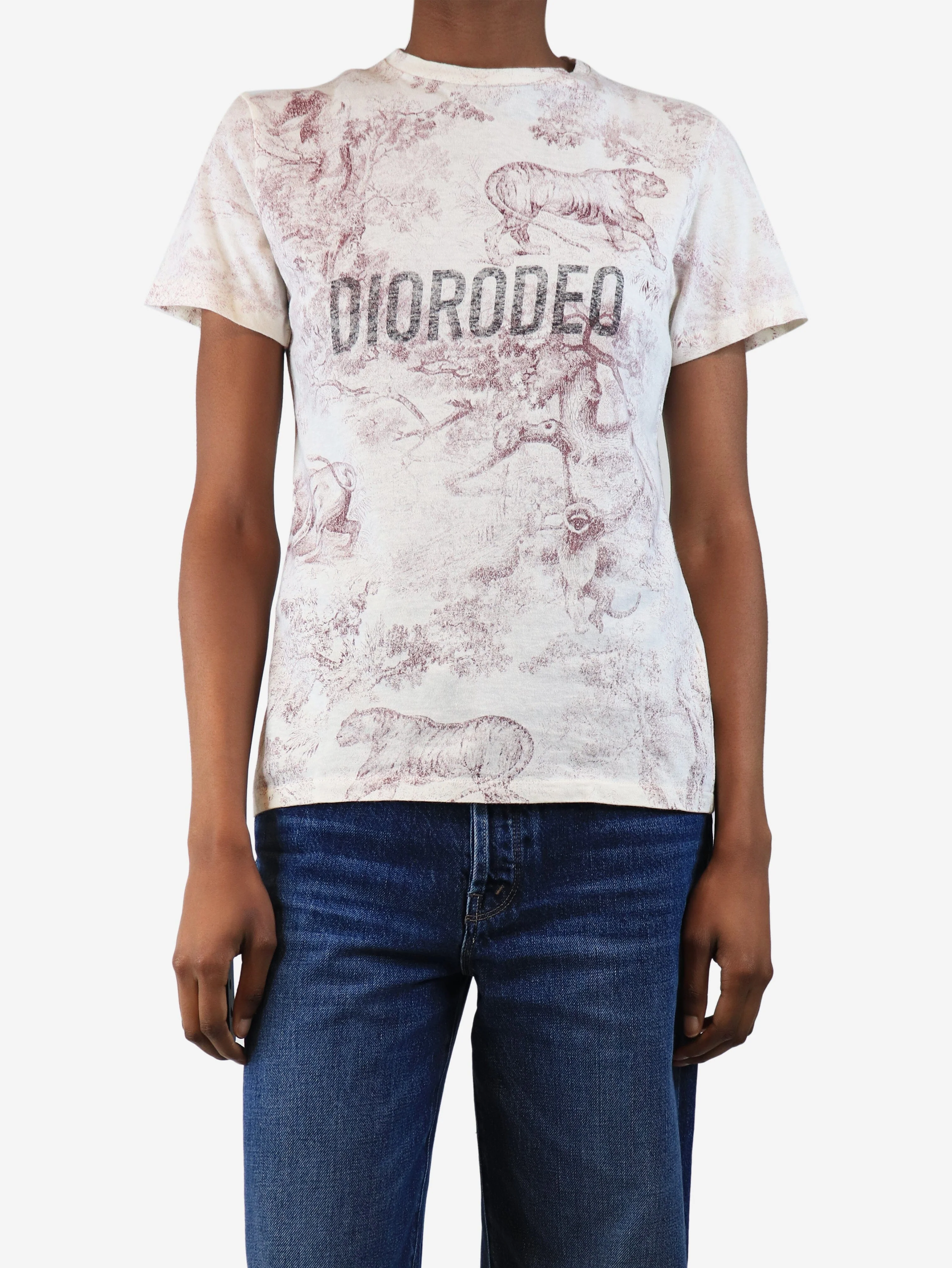 Pink and white diorodeo t-shirt - size XS - Image 3