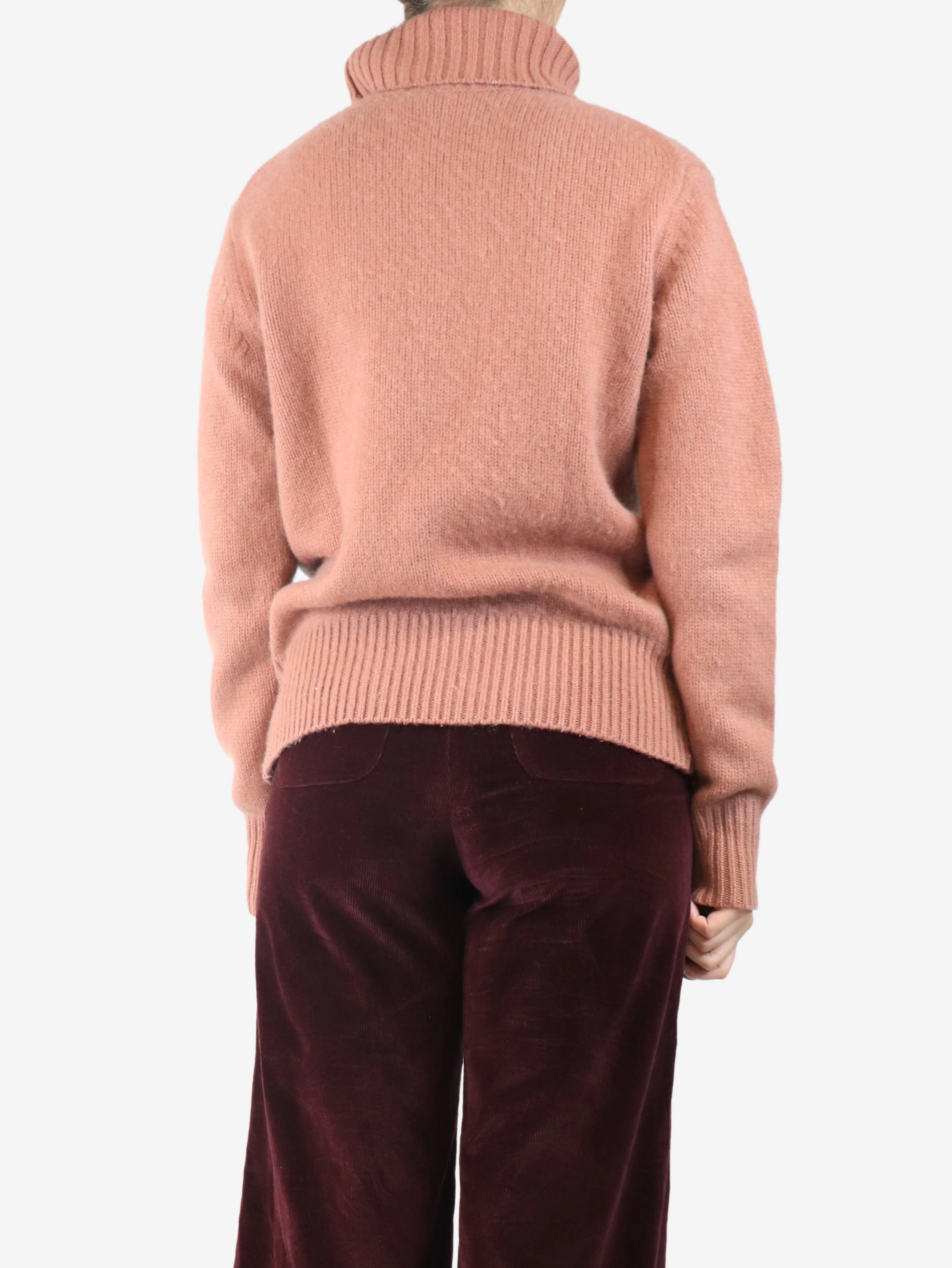 Pink cashmere knit turtleneck jumper - size S - Image 2