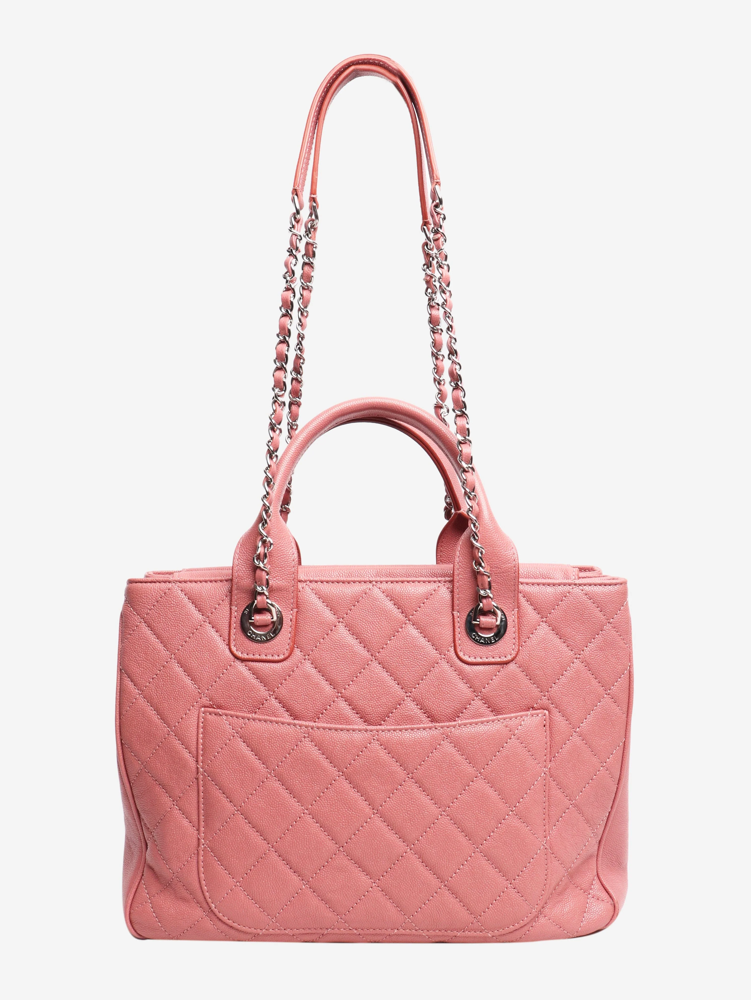 Pink Caviar leather tote bag - Image 4