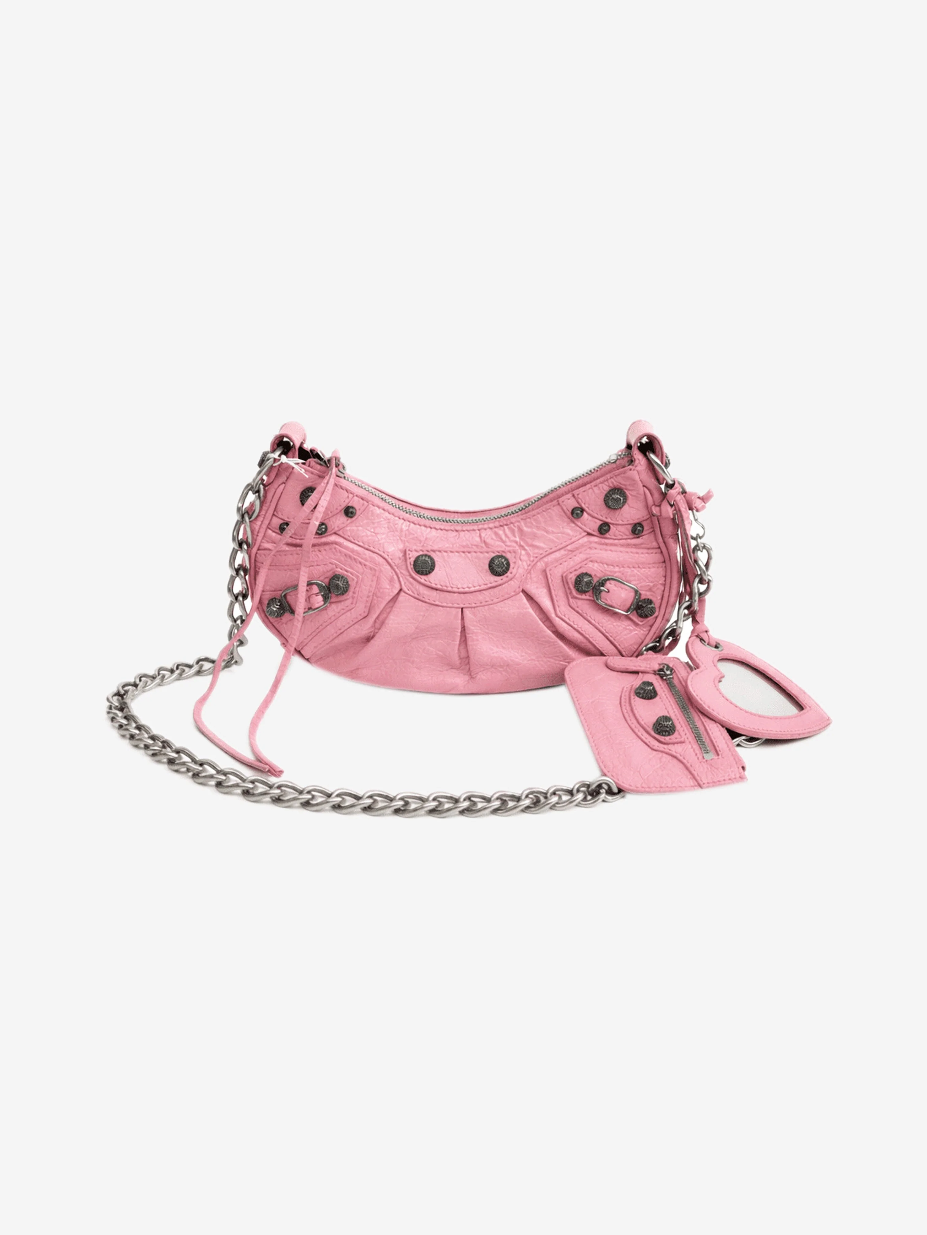Pink crinkle Le Cagole shoulder bag
