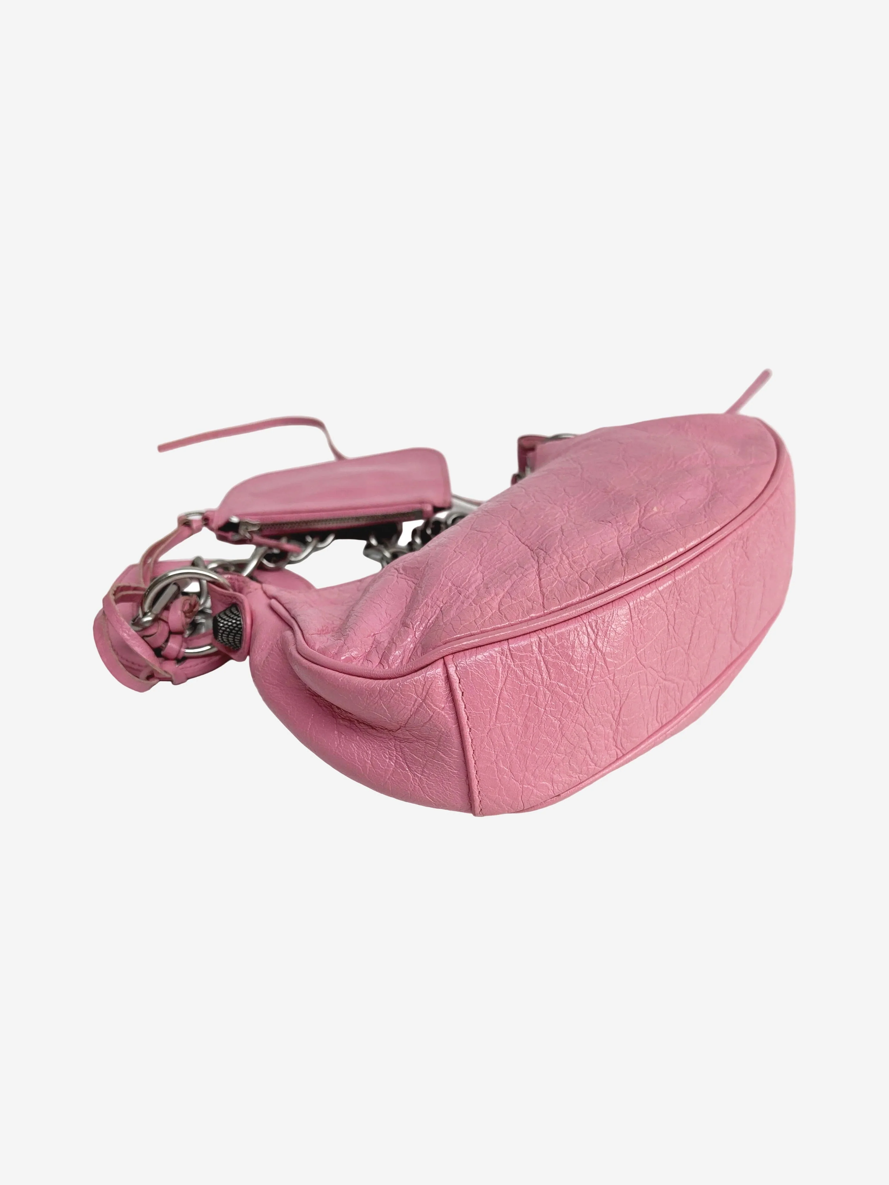 Pink crinkle Le Cagole shoulder bag - Image 4