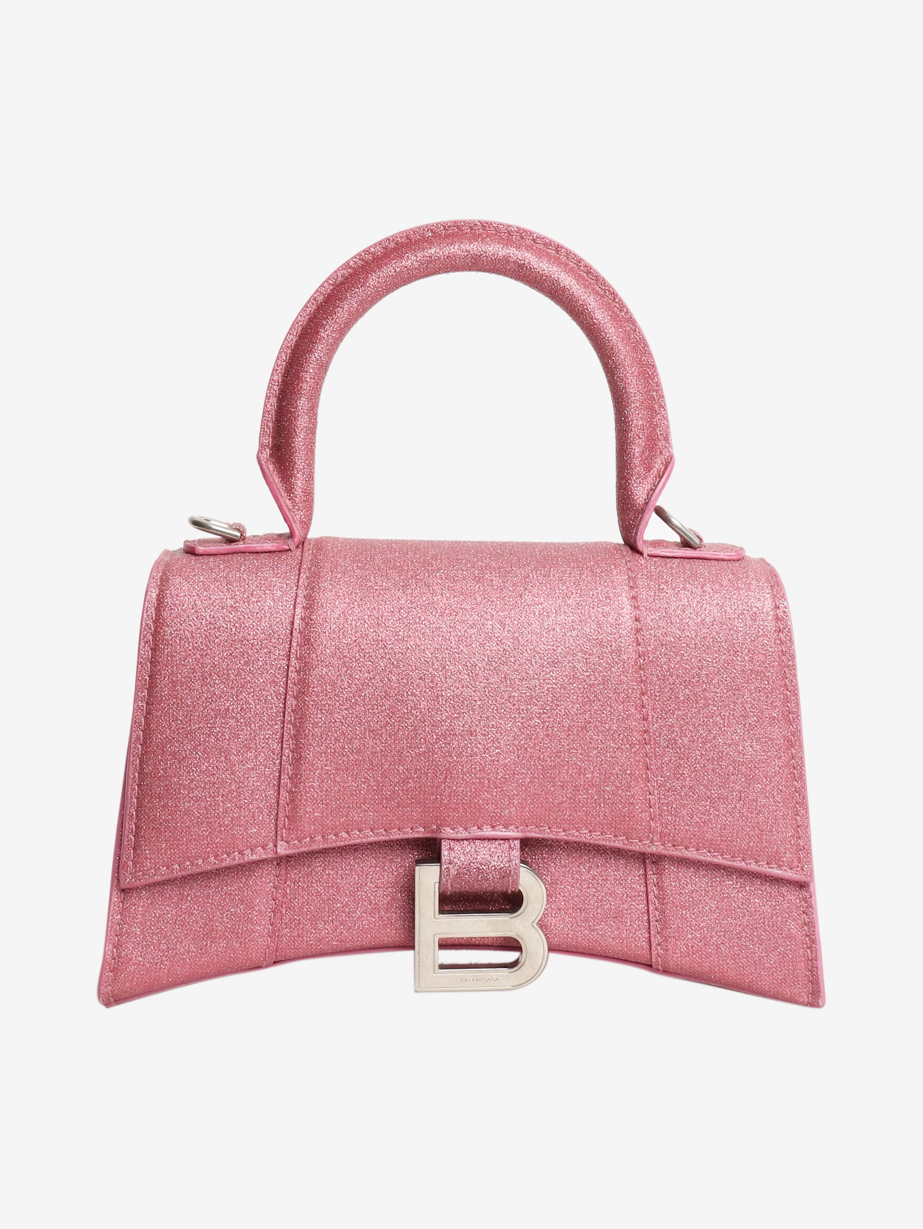 Pink glitter Hourglass XS handbag