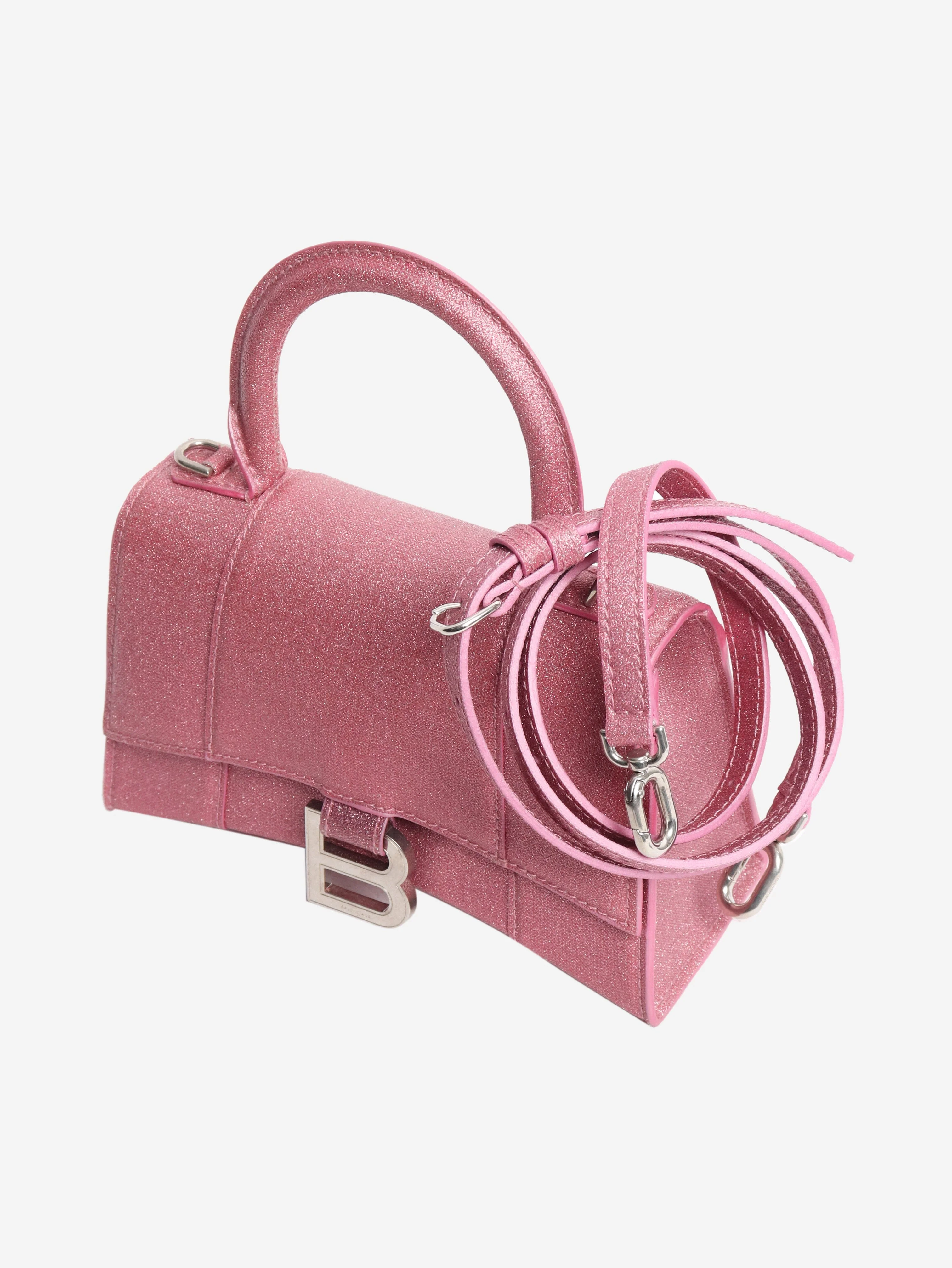 Pink glitter Hourglass XS handbag - Image 6