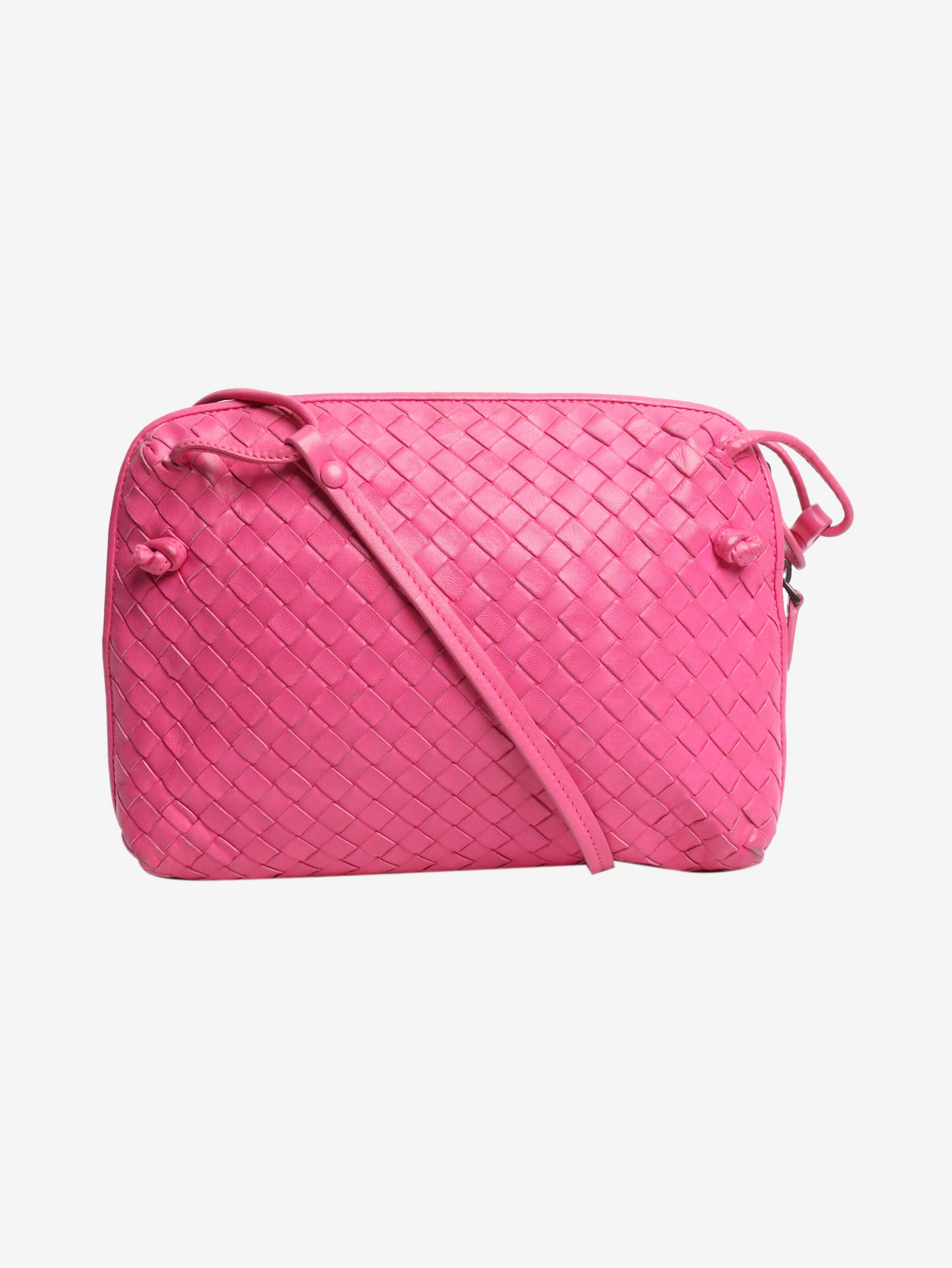 Pink Intrecciato leather shoulder bag