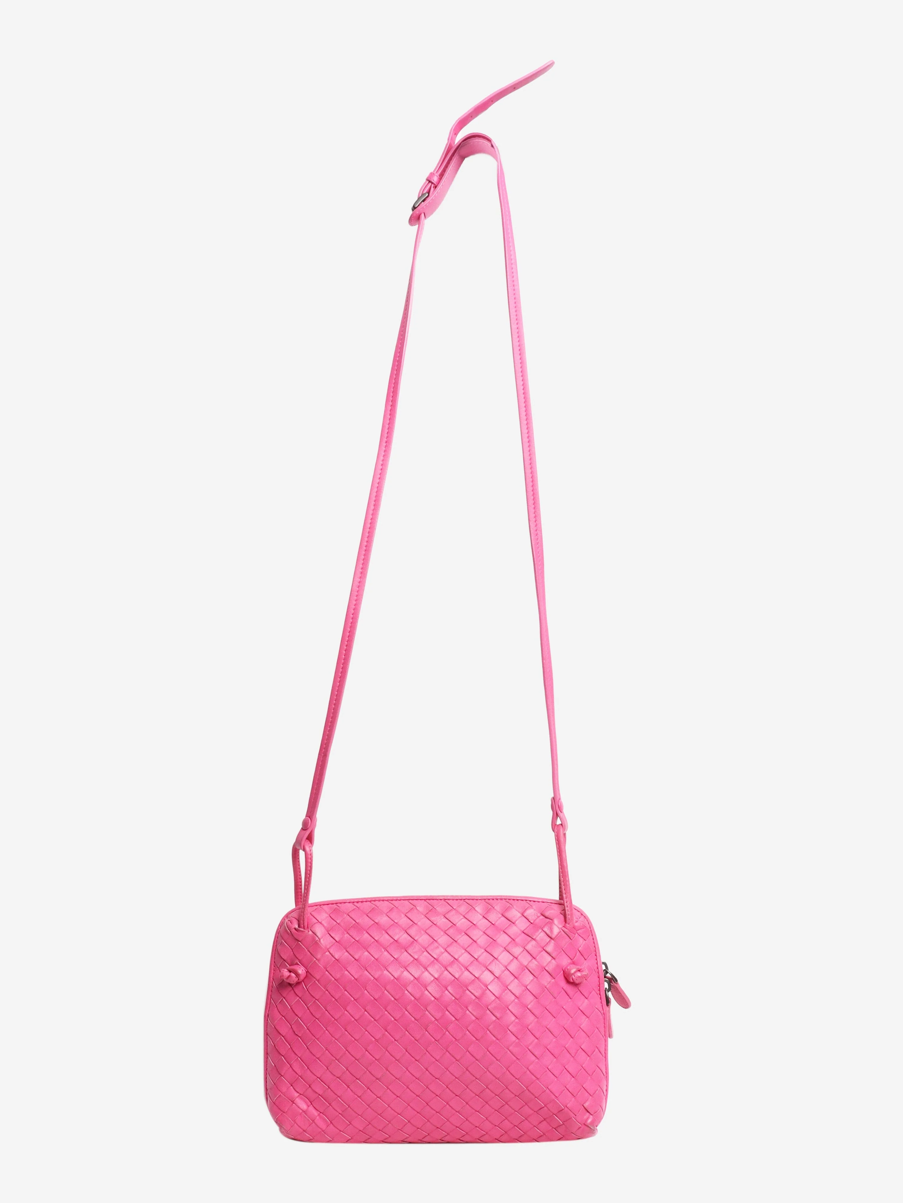 Pink Intrecciato leather shoulder bag - Image 2