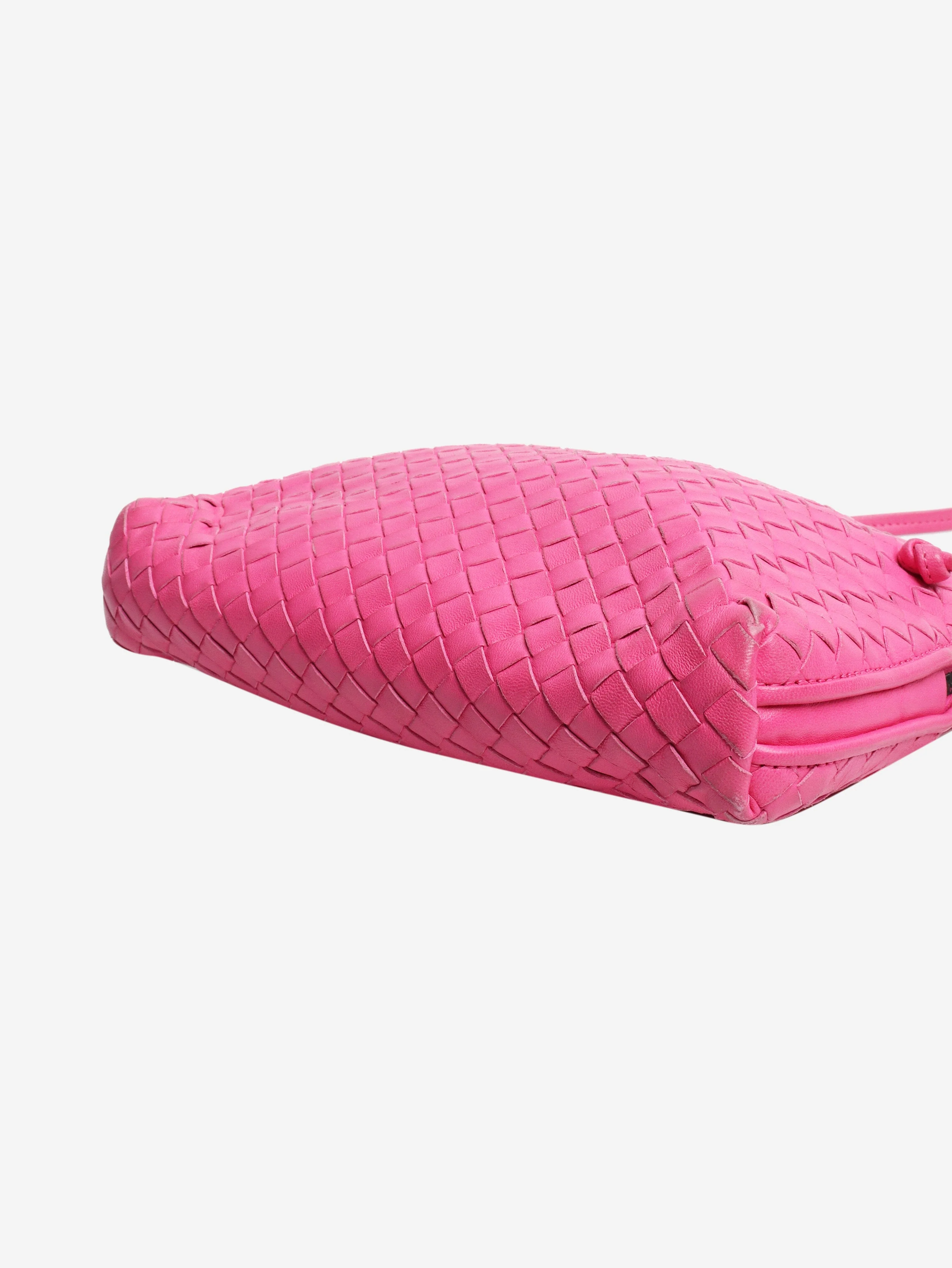 Pink Intrecciato leather shoulder bag - Image 4