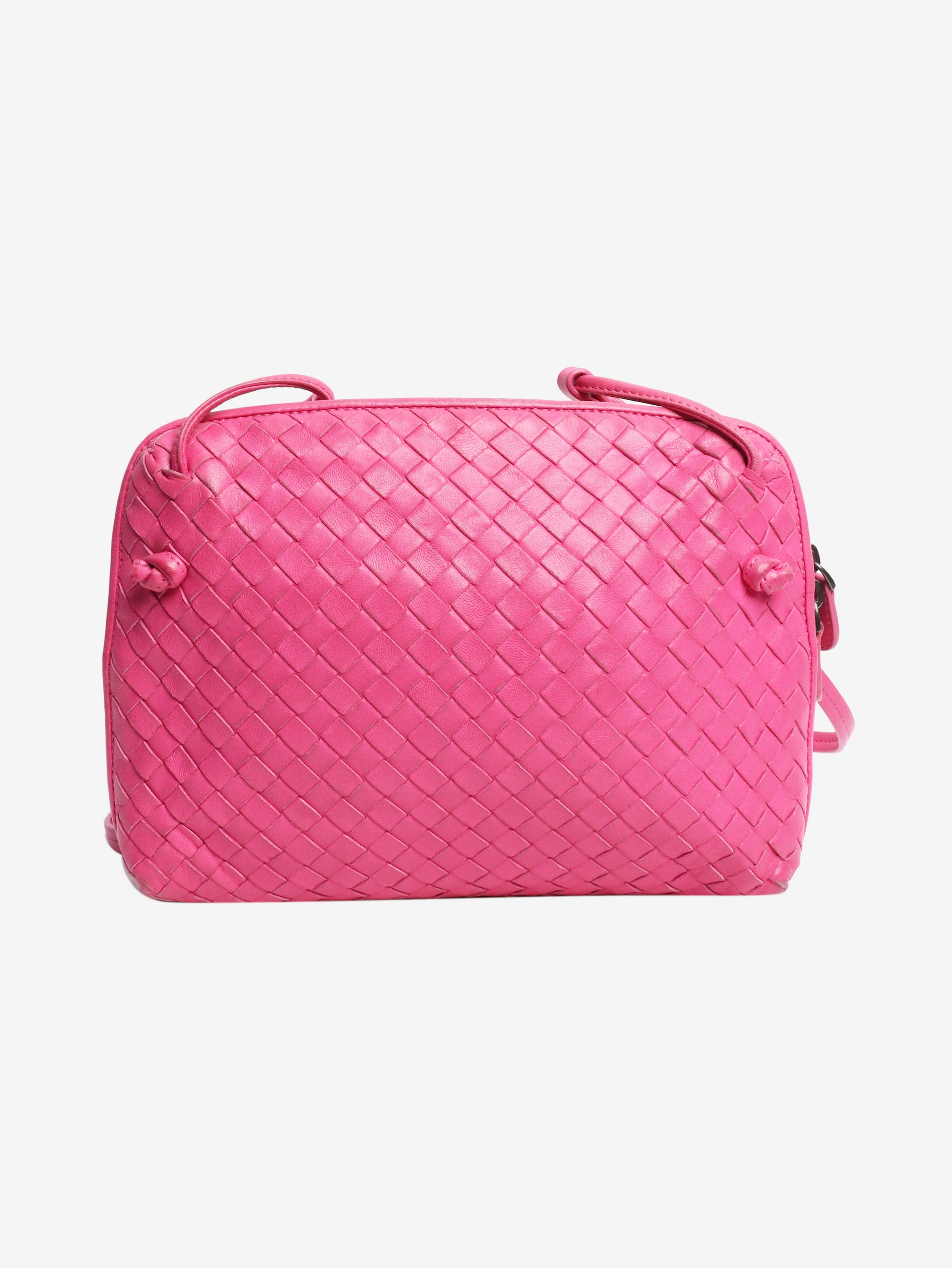 Pink Intrecciato leather shoulder bag - Image 5