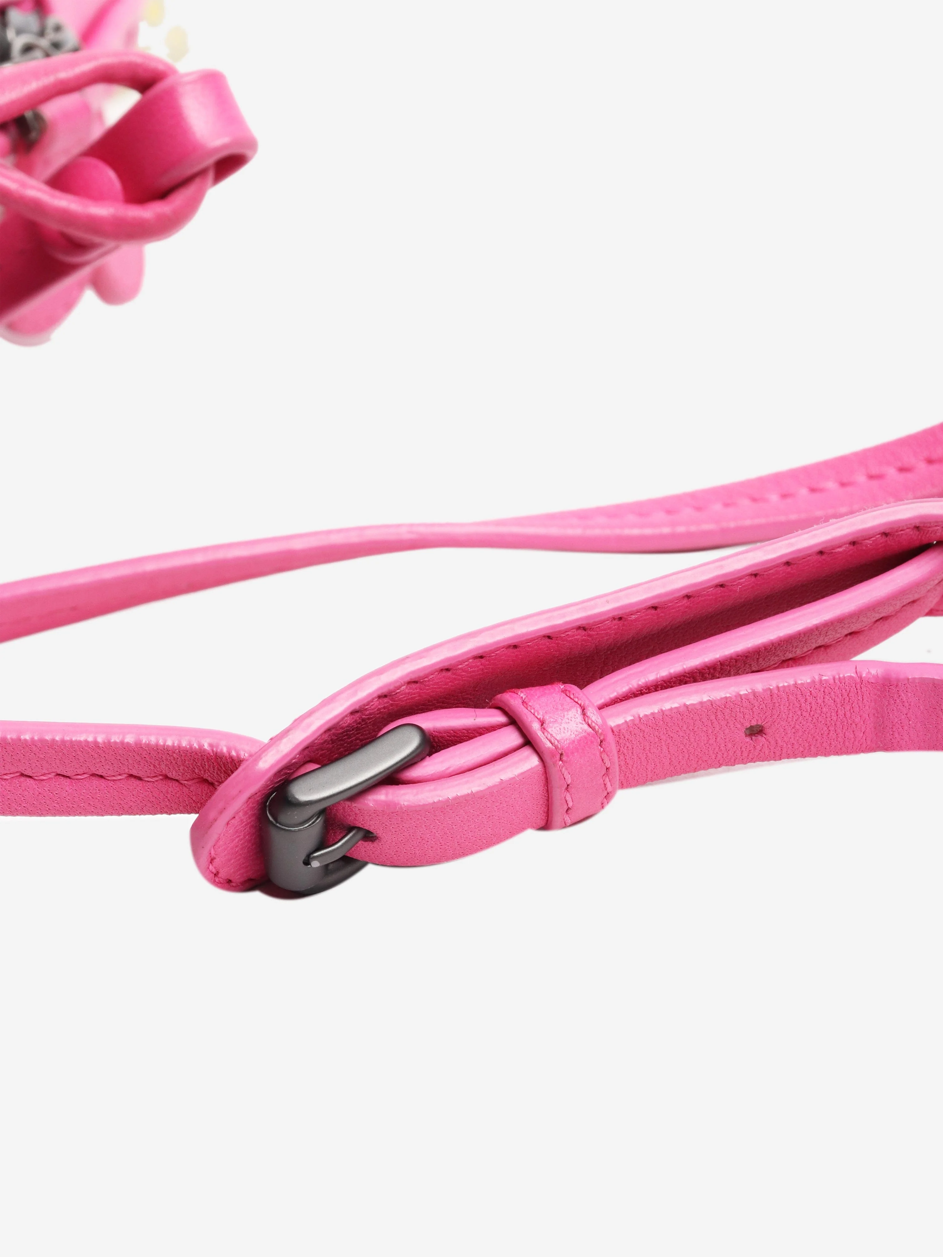 Pink Intrecciato leather shoulder bag - Image 7