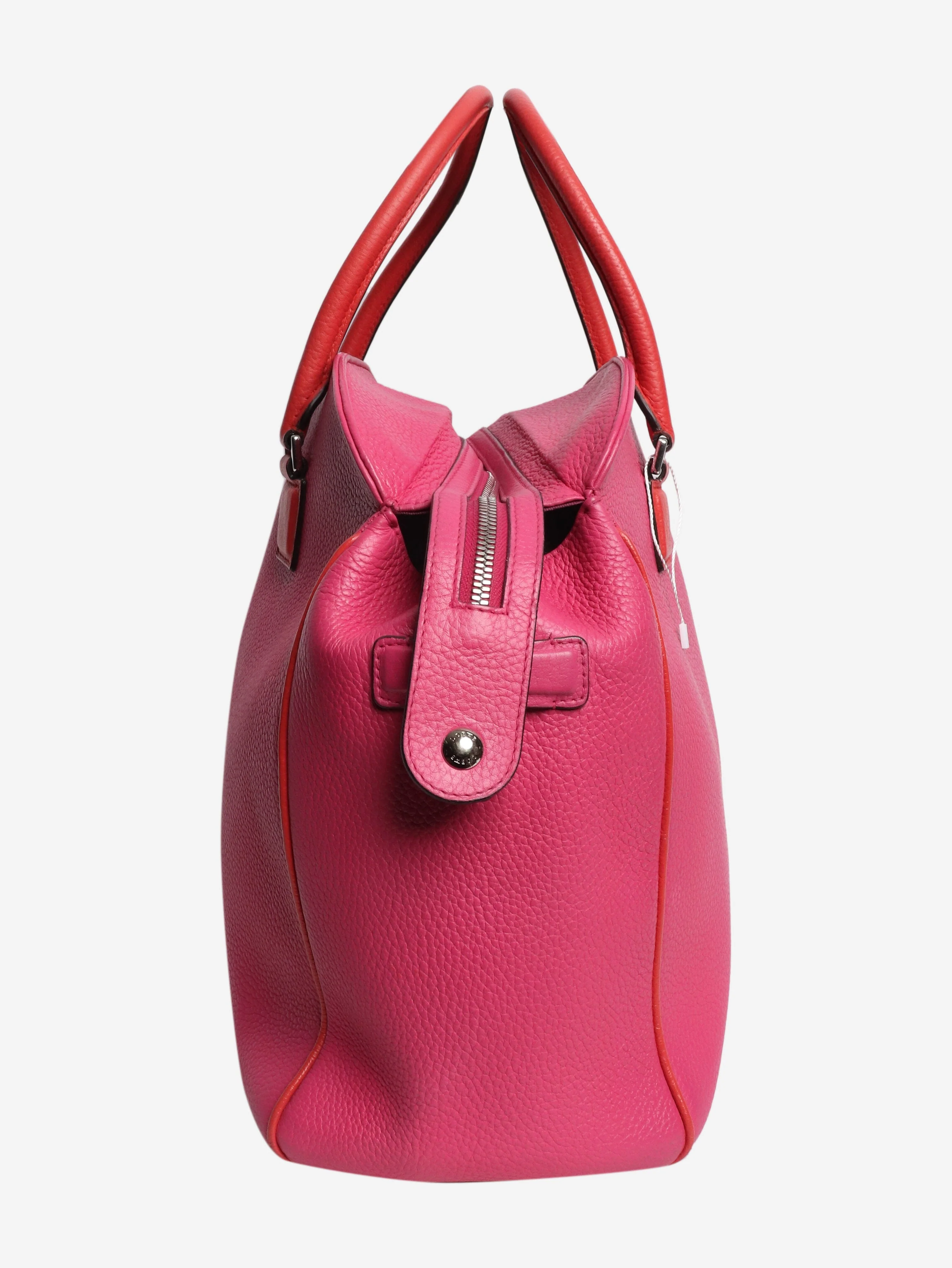 Pink leather top handle bag - Image 2