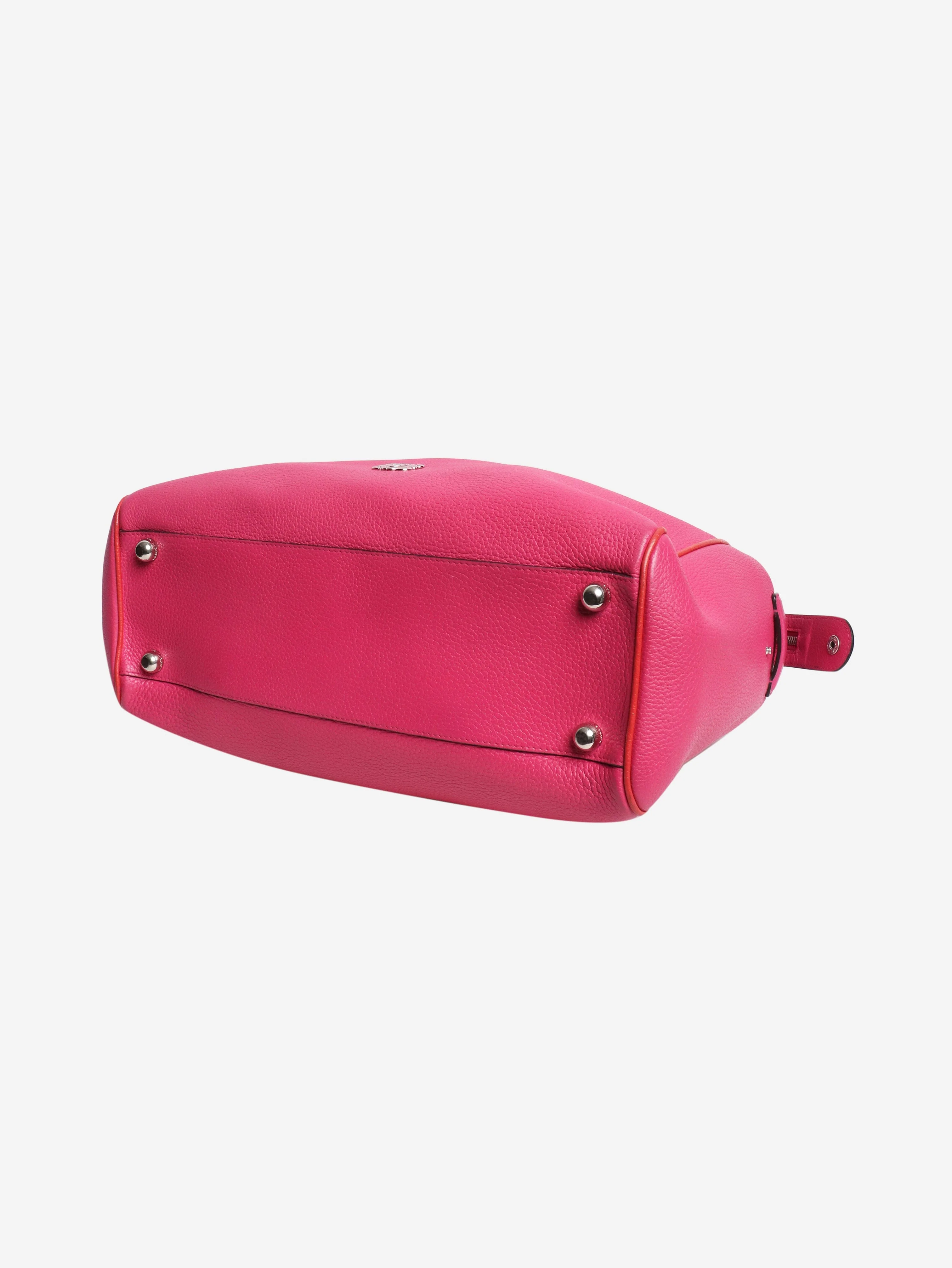 Pink leather top handle bag - Image 4