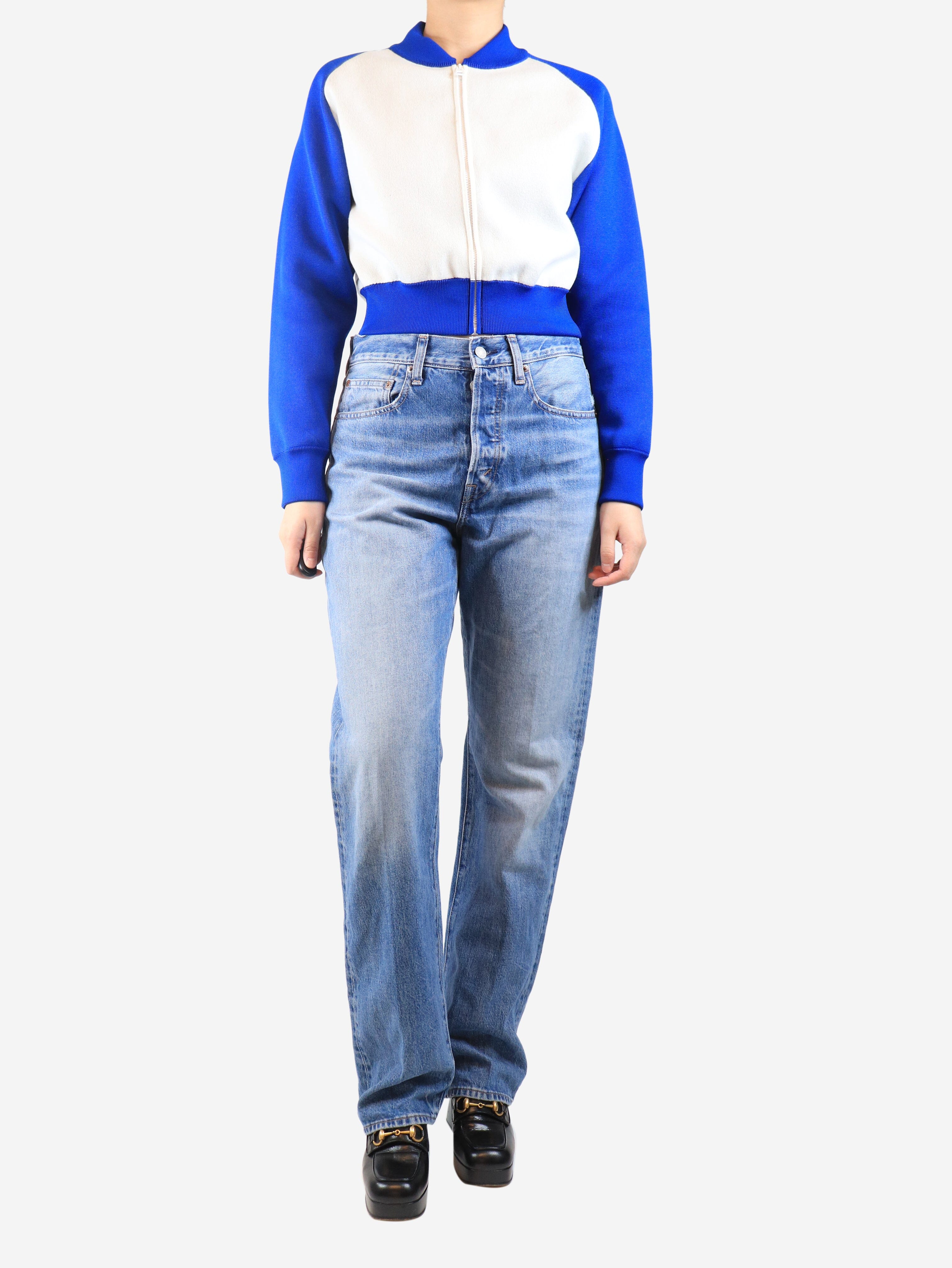 Blue relaxed straight-leg jeans - size UK 8 - Image 2