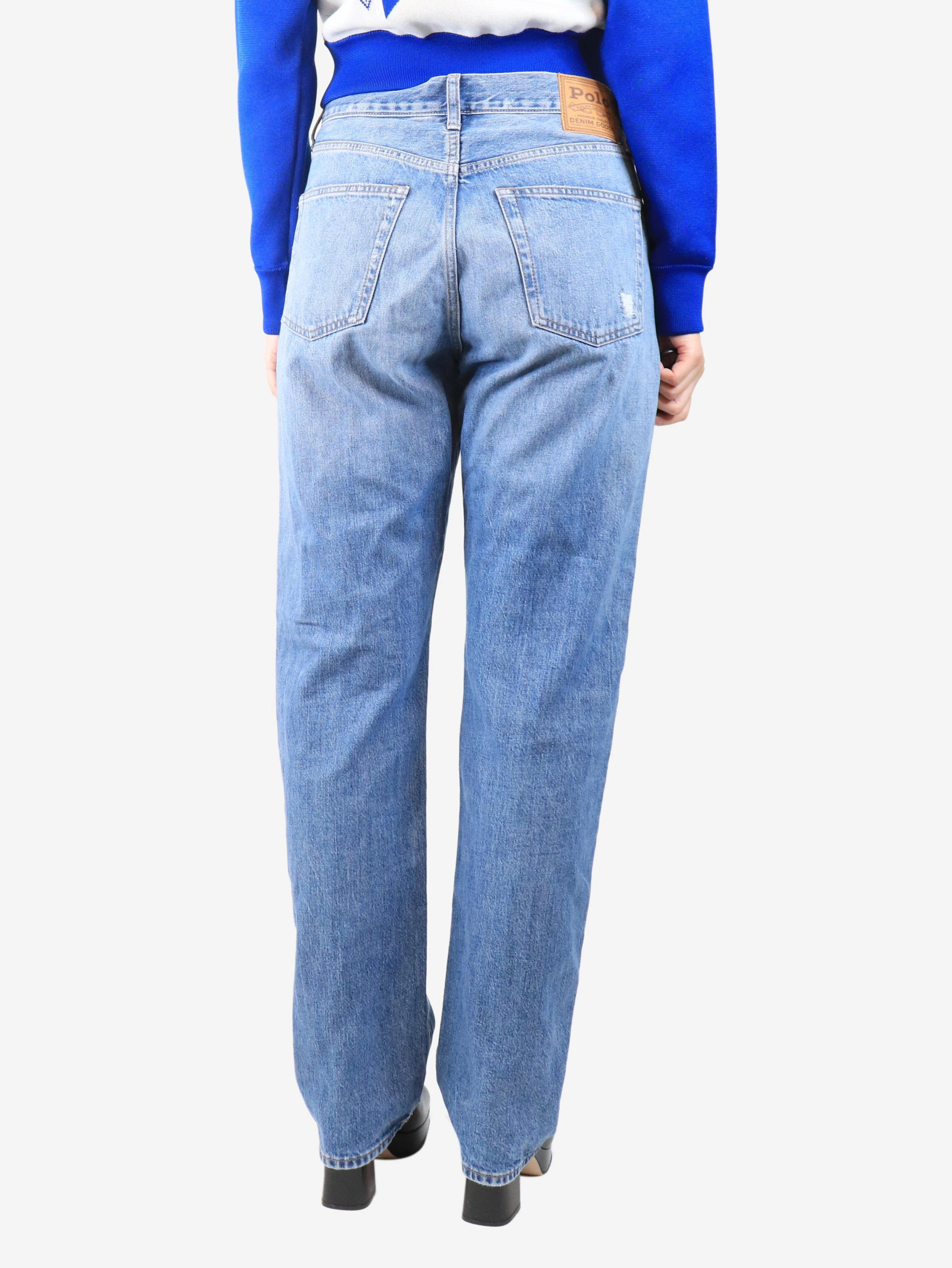 Blue relaxed straight-leg jeans - size UK 8 - Image 3