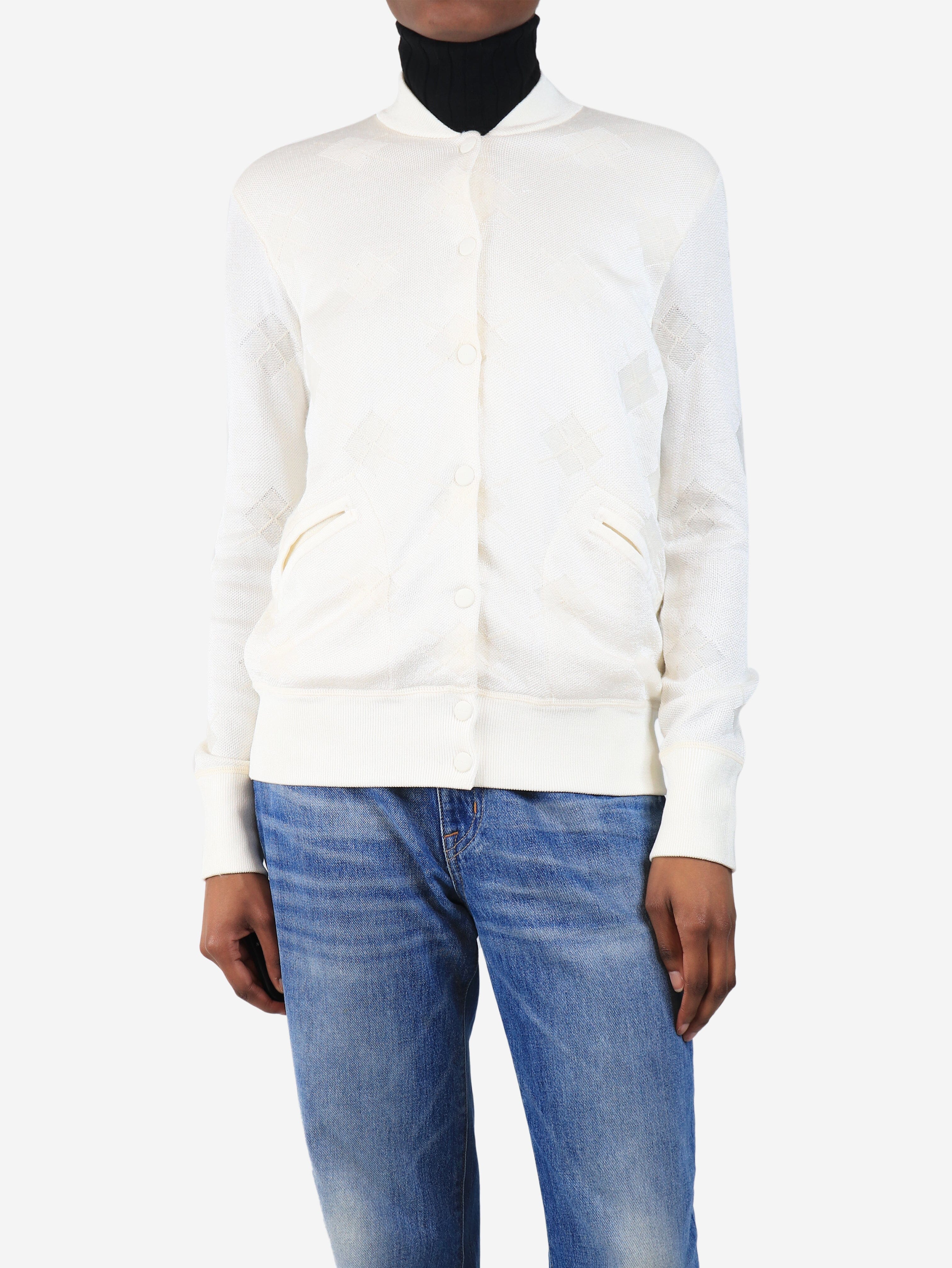 Cream knit bomber cardigan - size XS