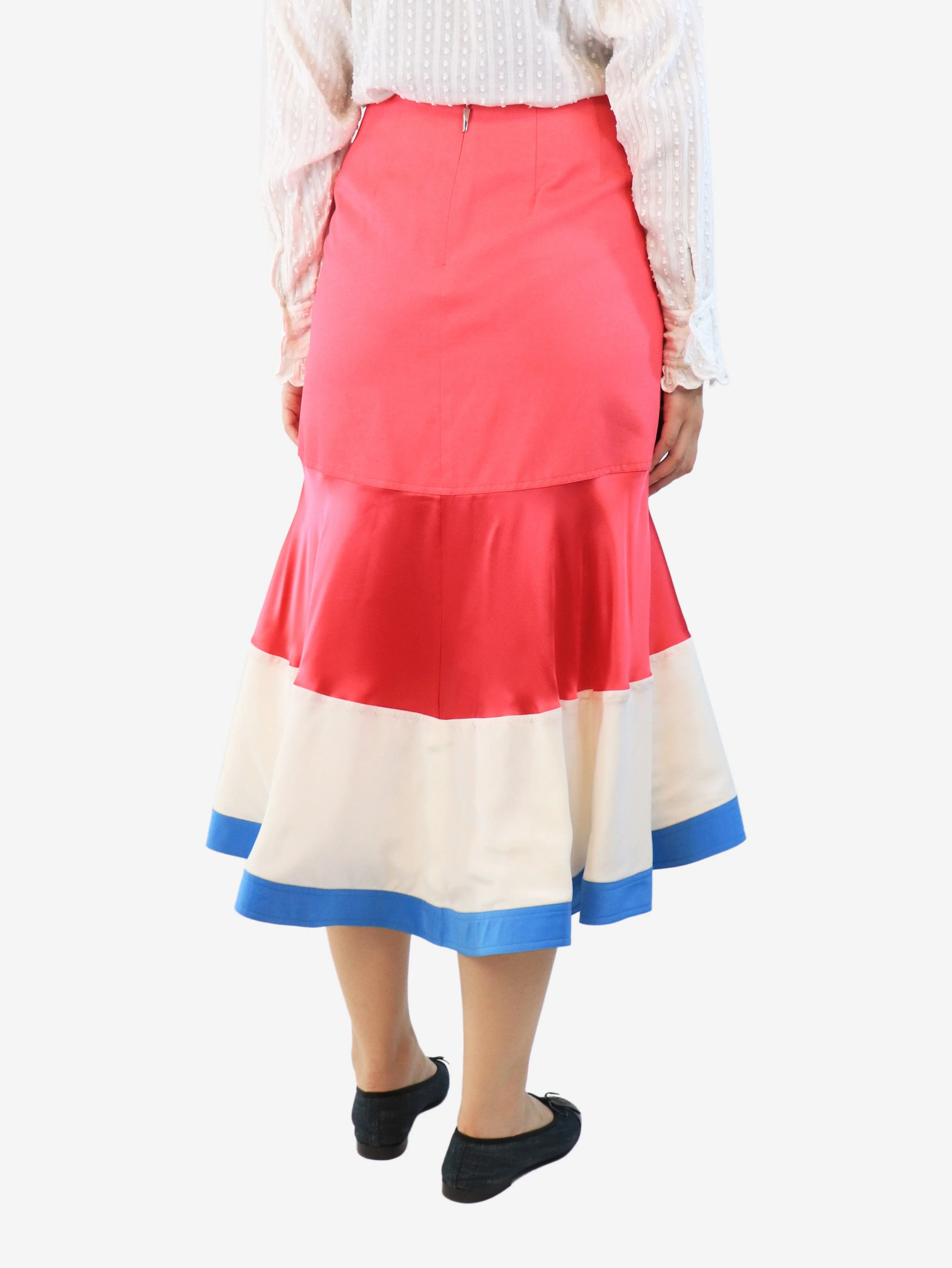 Pink ruched midi skirt - size UK 10 - Image 3