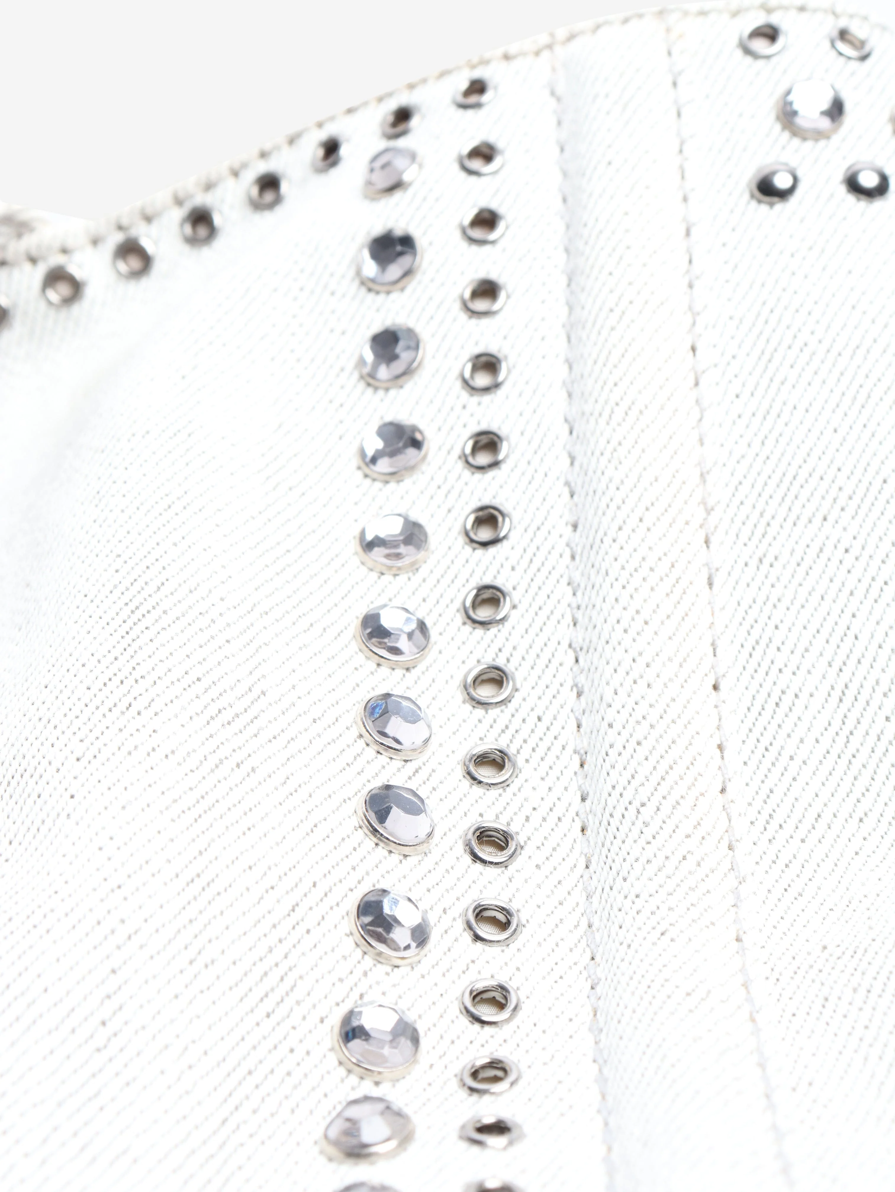 Ash grey denim bejewelled 2way tote - Image 7