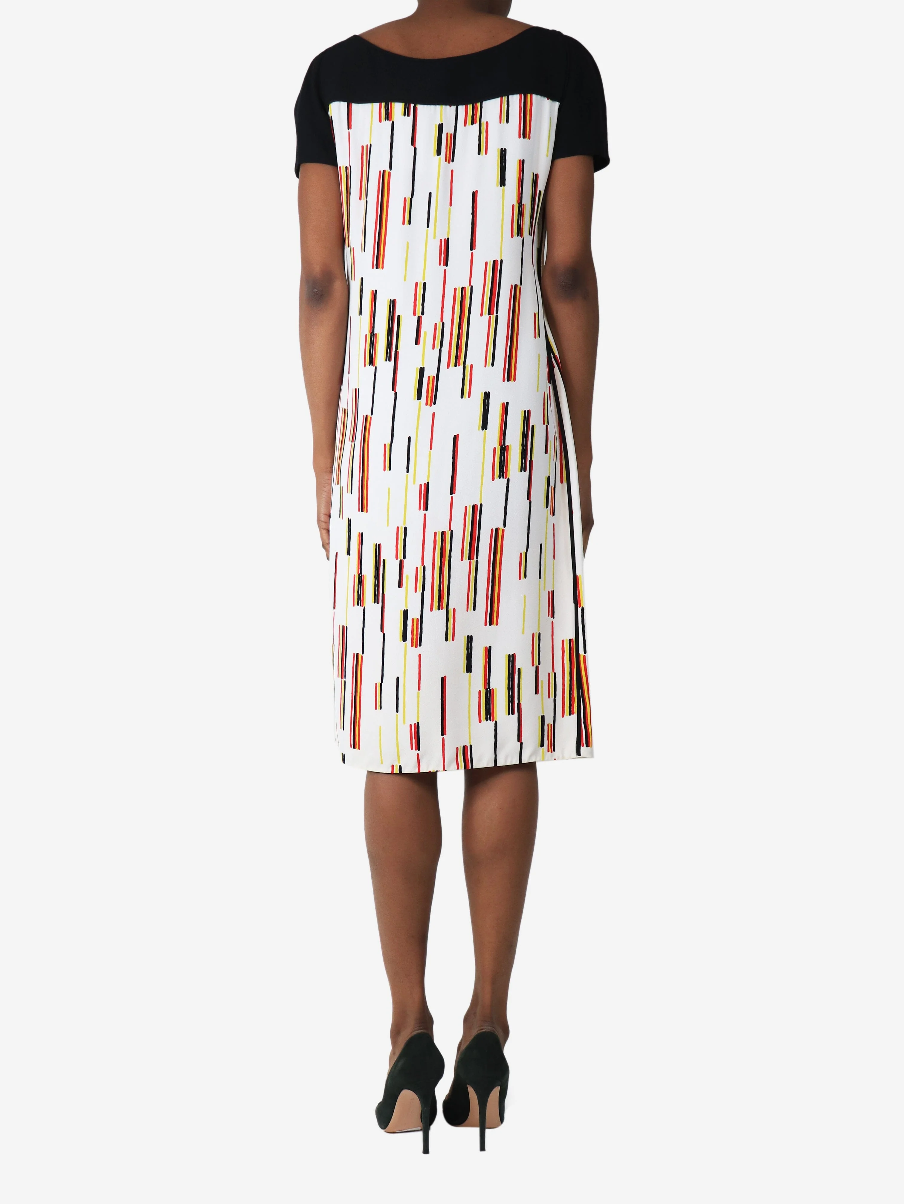 Black and white printed midi dress - size UK 6 - Image 2
