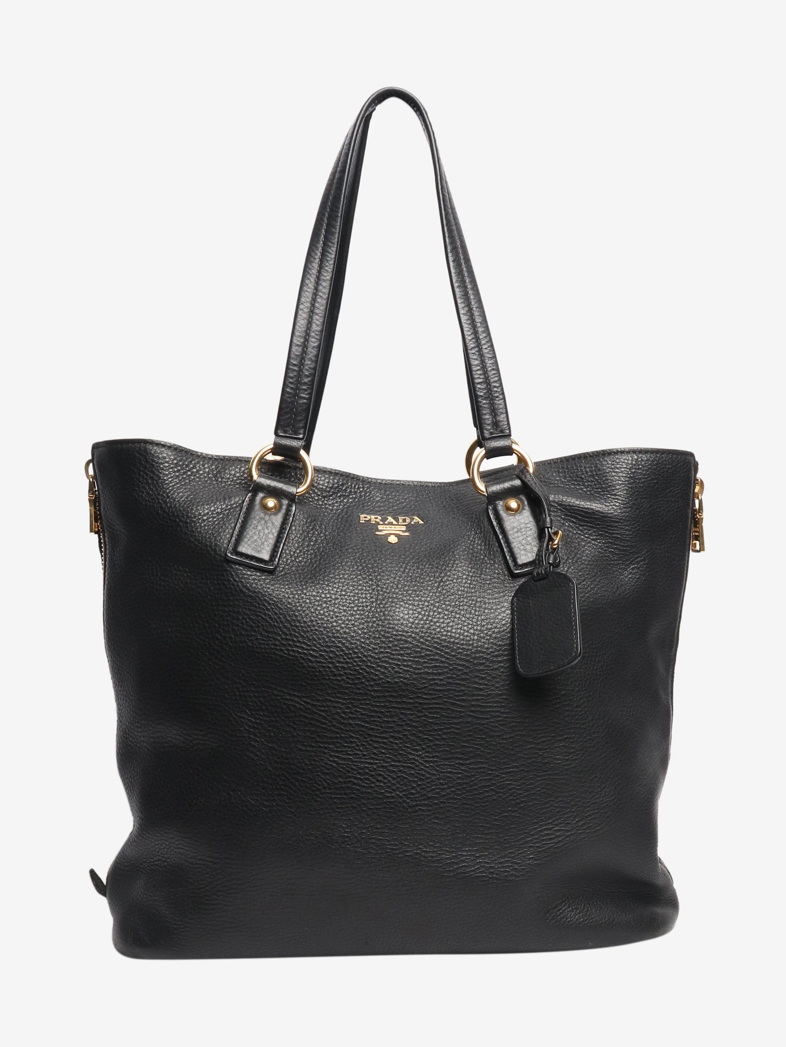 Black leather shoulder bag