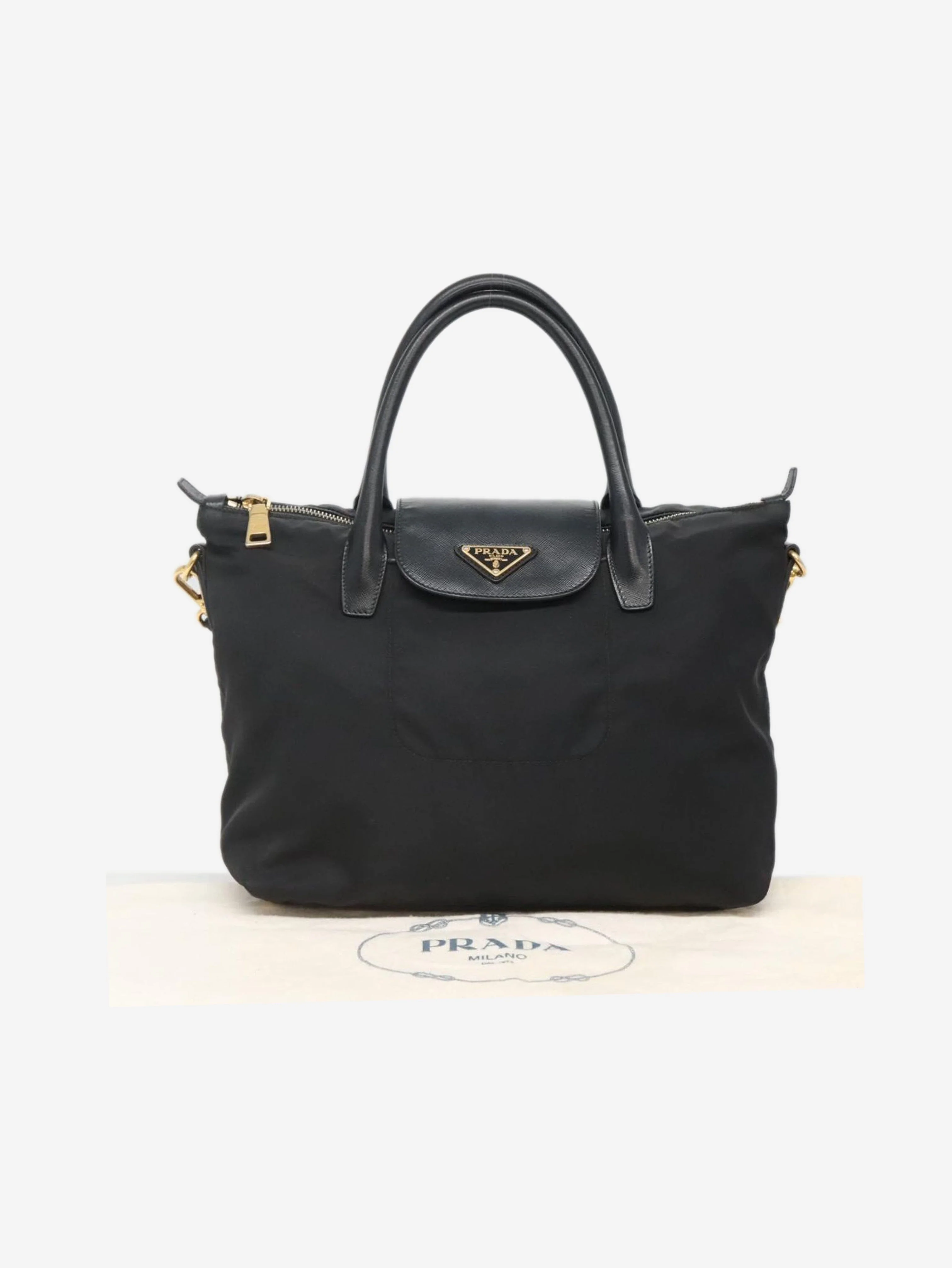 Black nylon 2way tote bag - Image 25