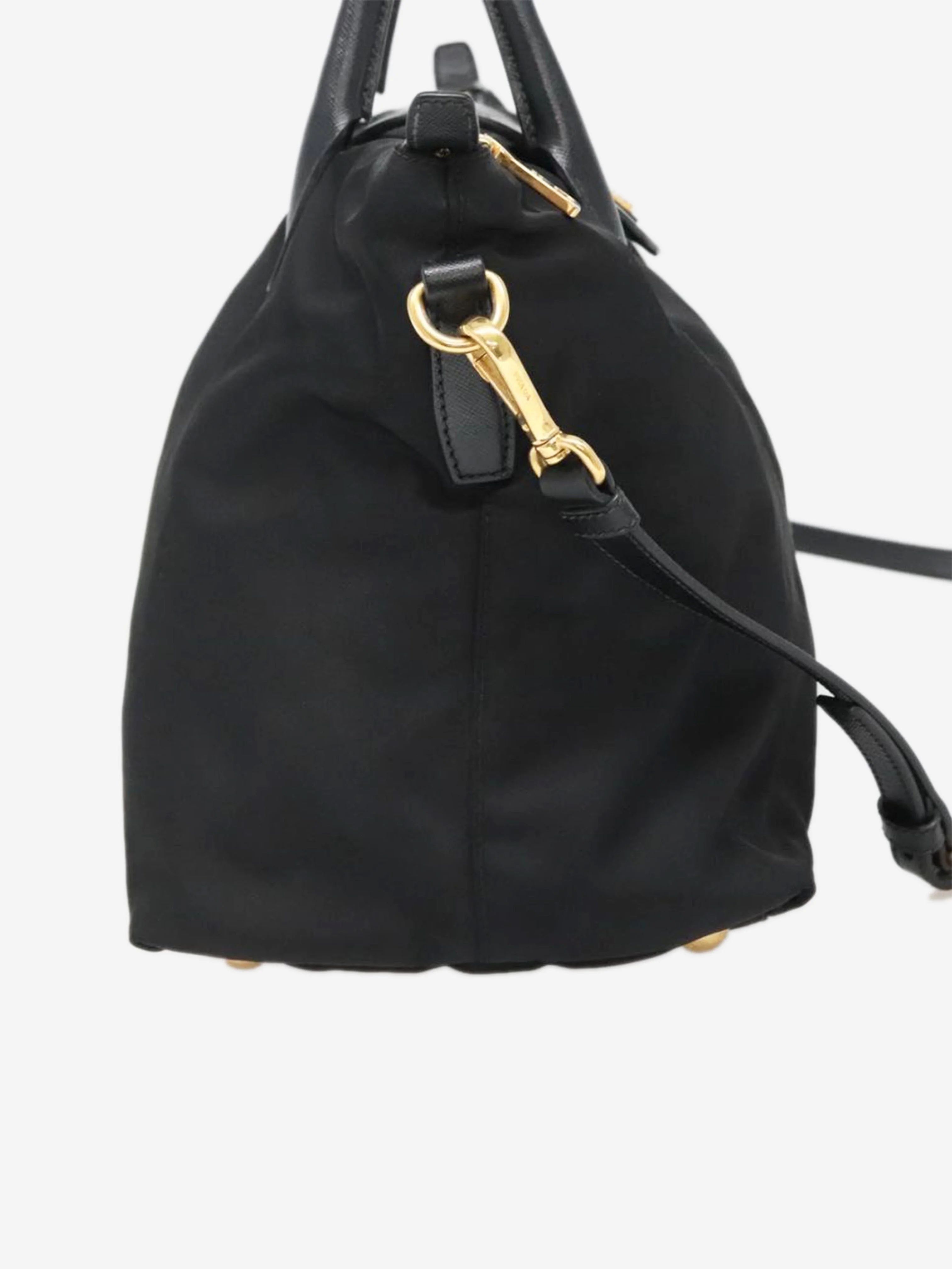 Black nylon 2way tote bag - Image 4