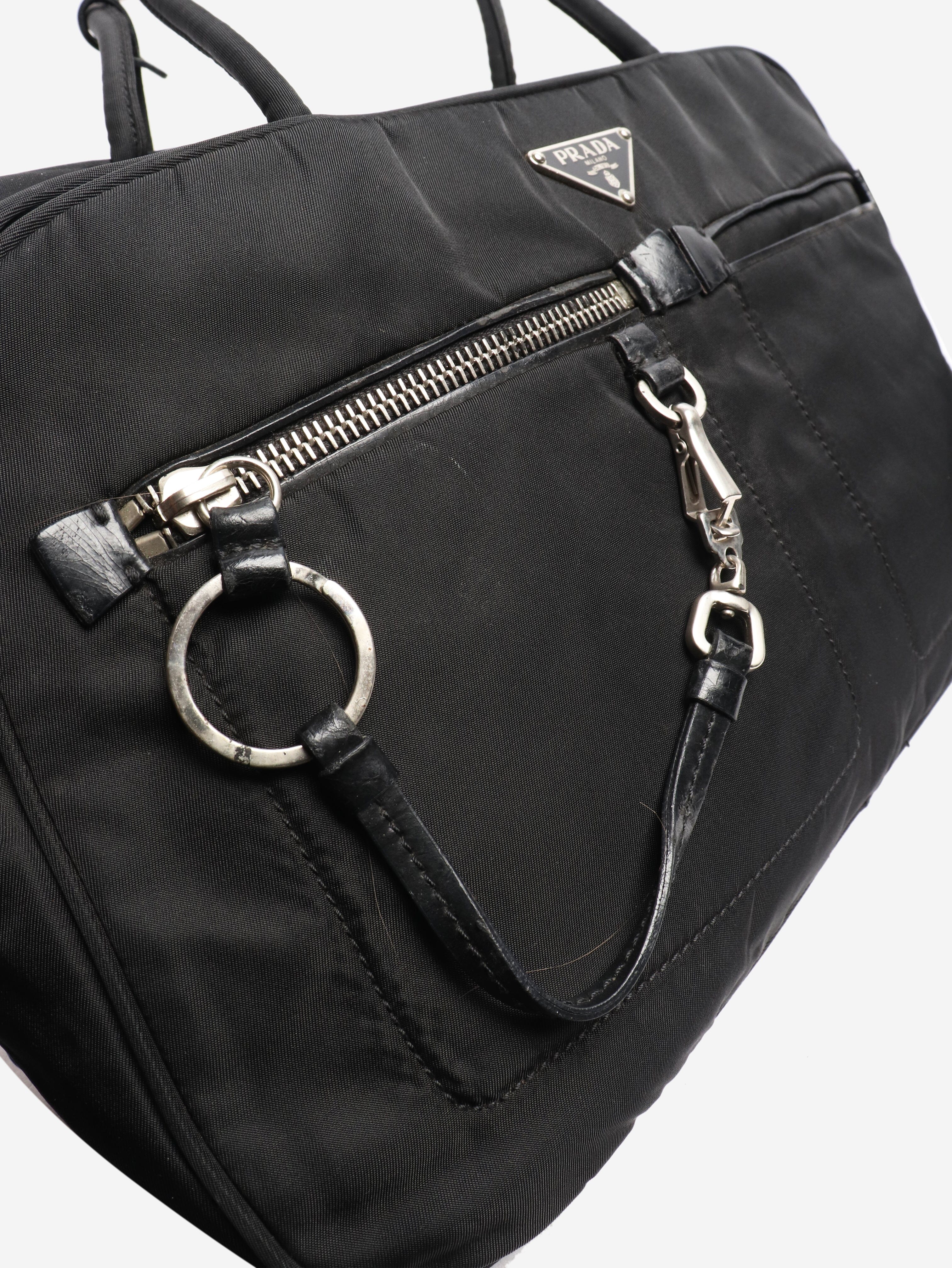 Black nylon top handle bag - Image 6