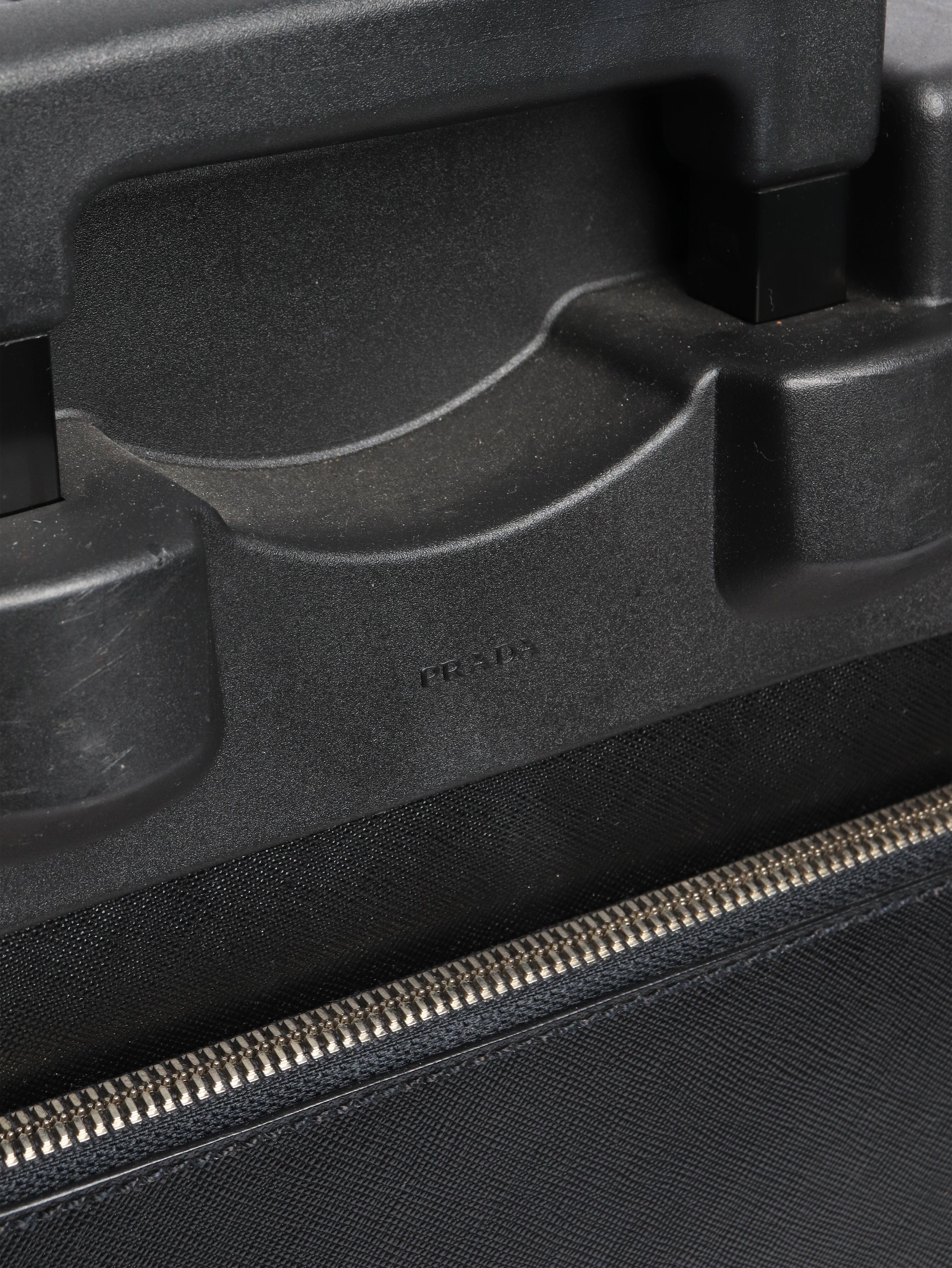Black Saffiano leather trolley case - Image 5