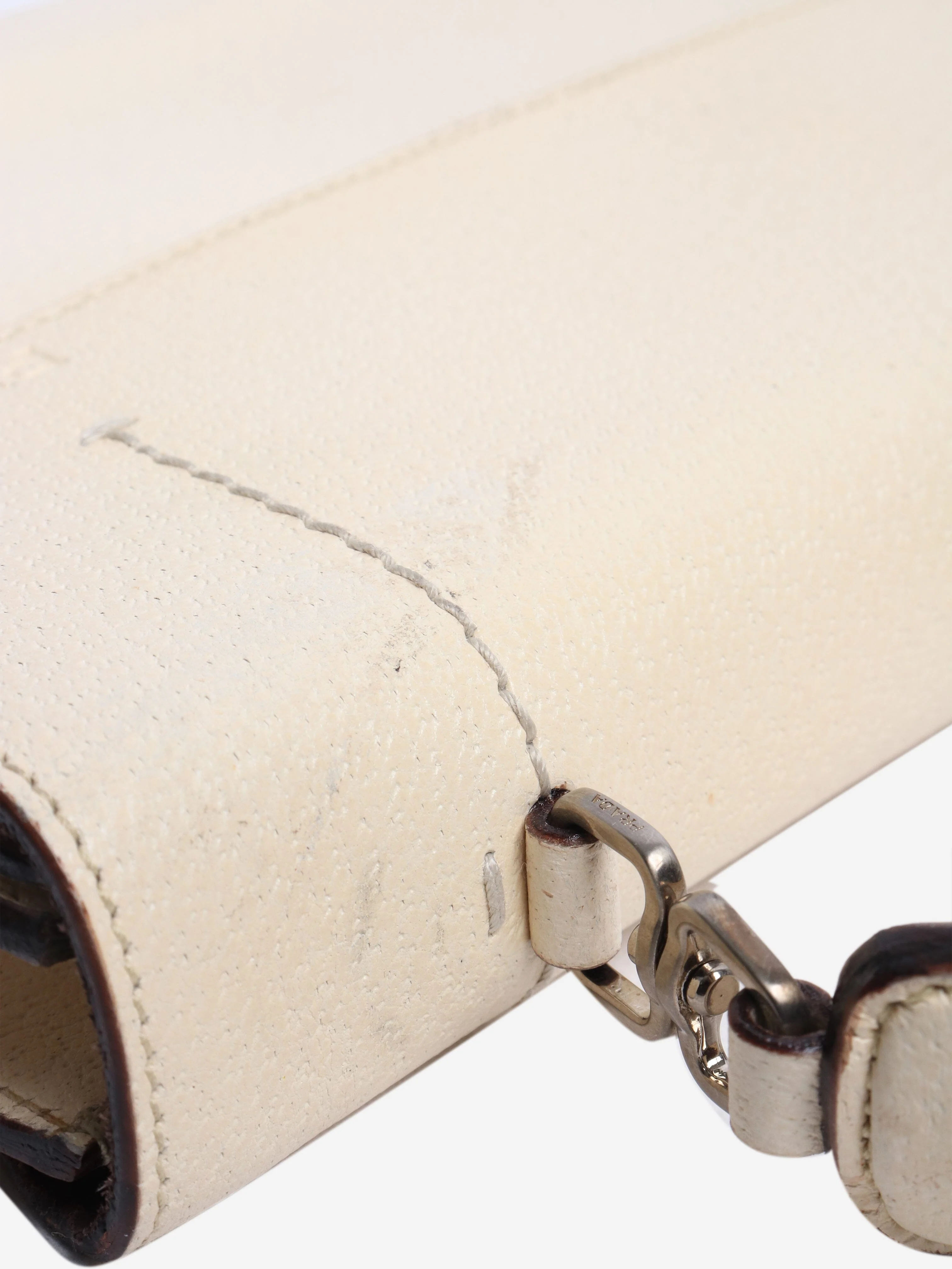 Cream leather top handle bag - Image 5