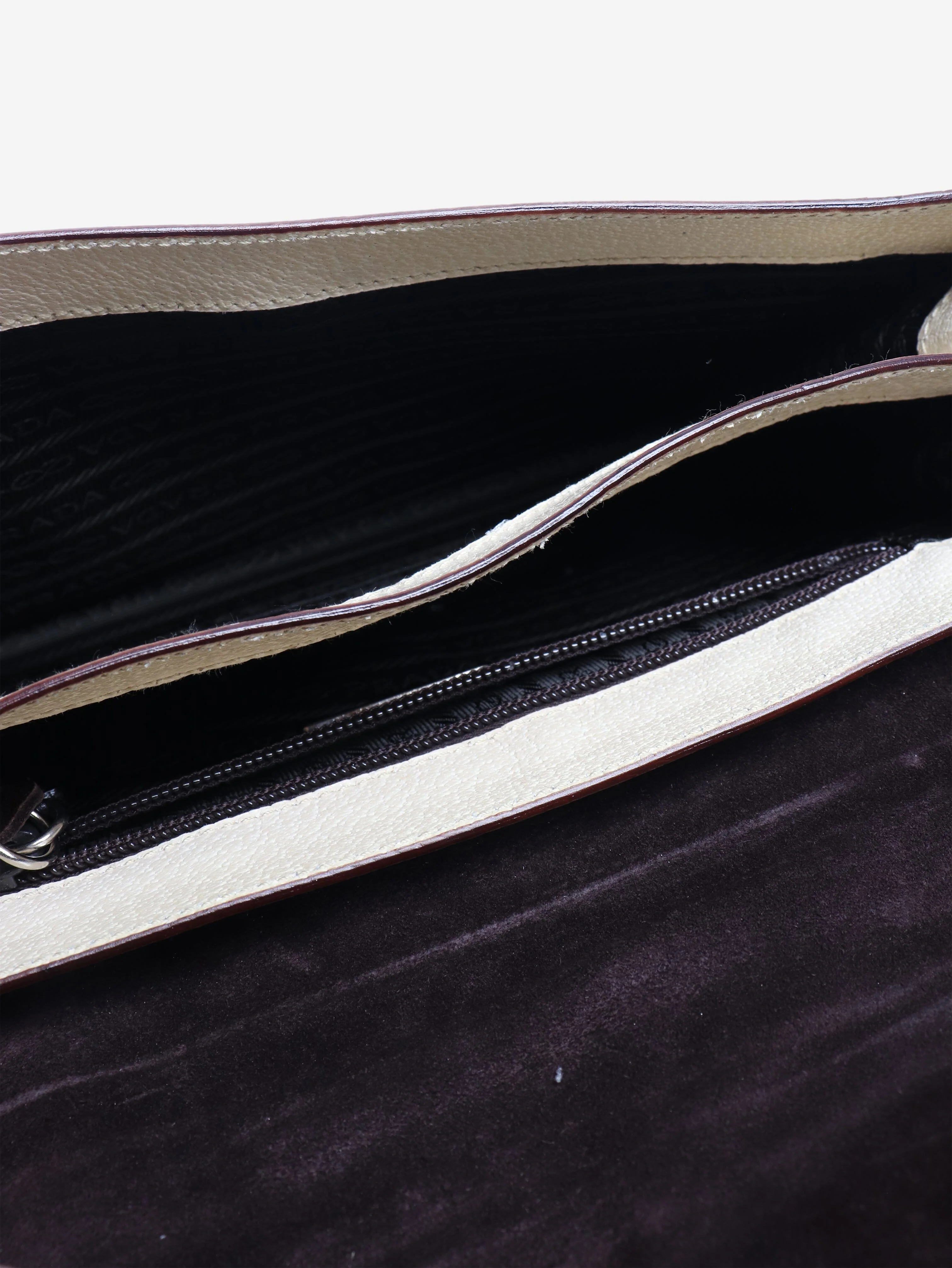 Cream leather top handle bag - Image 7