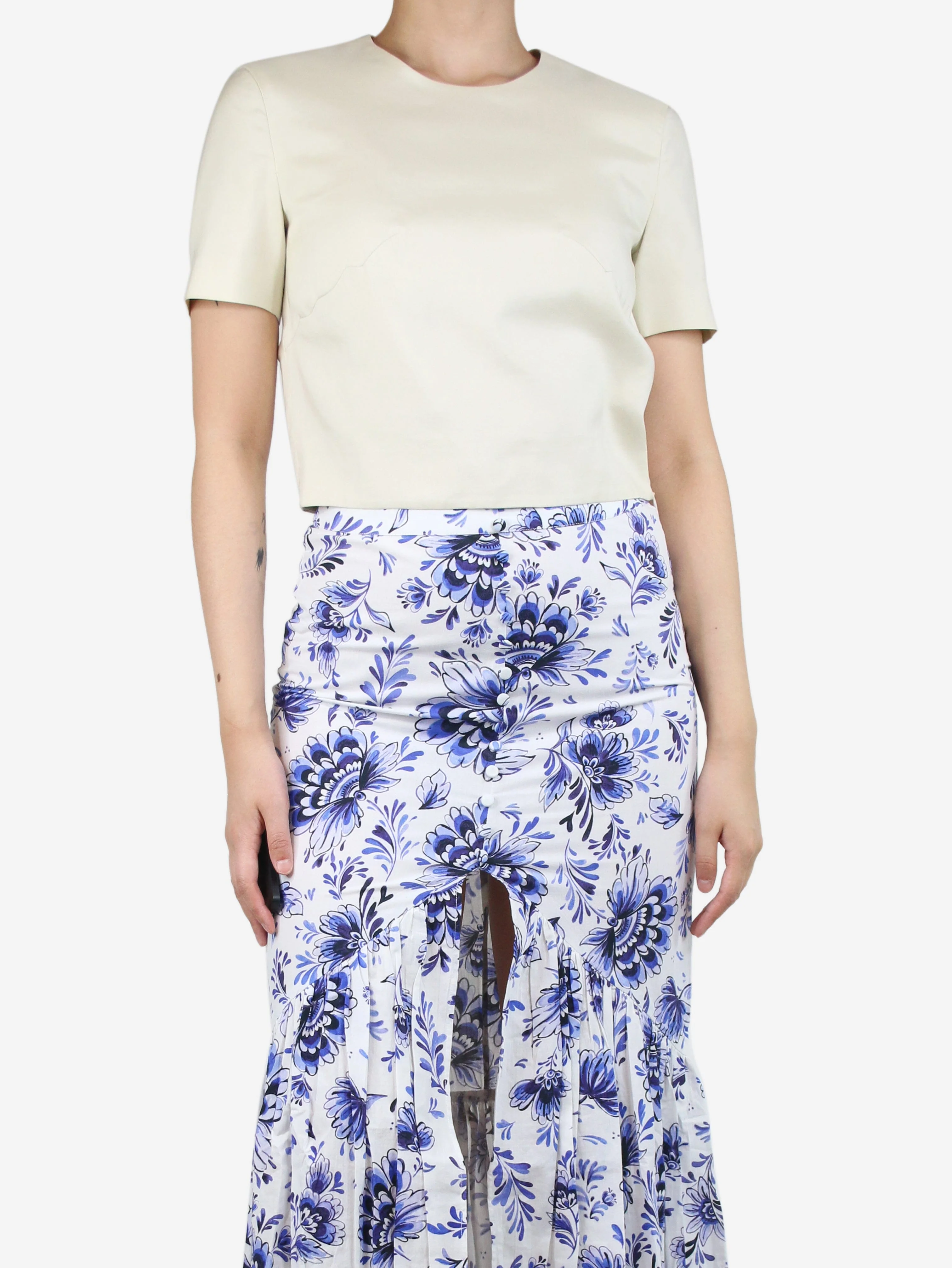 Ecru crop top - size UK 10 - Image 2