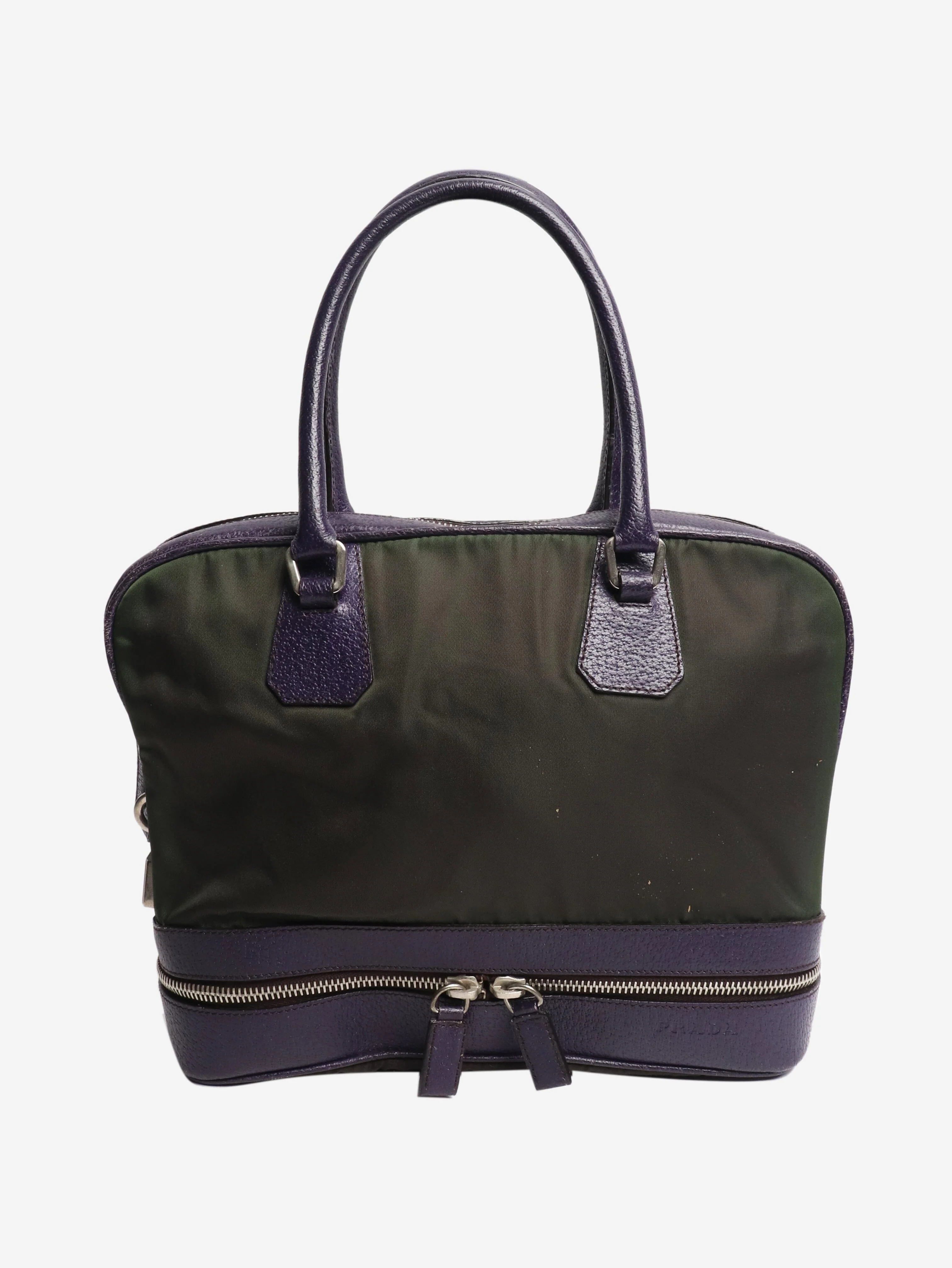 Green and purple Tessuto nylon top handle bag - Image 3