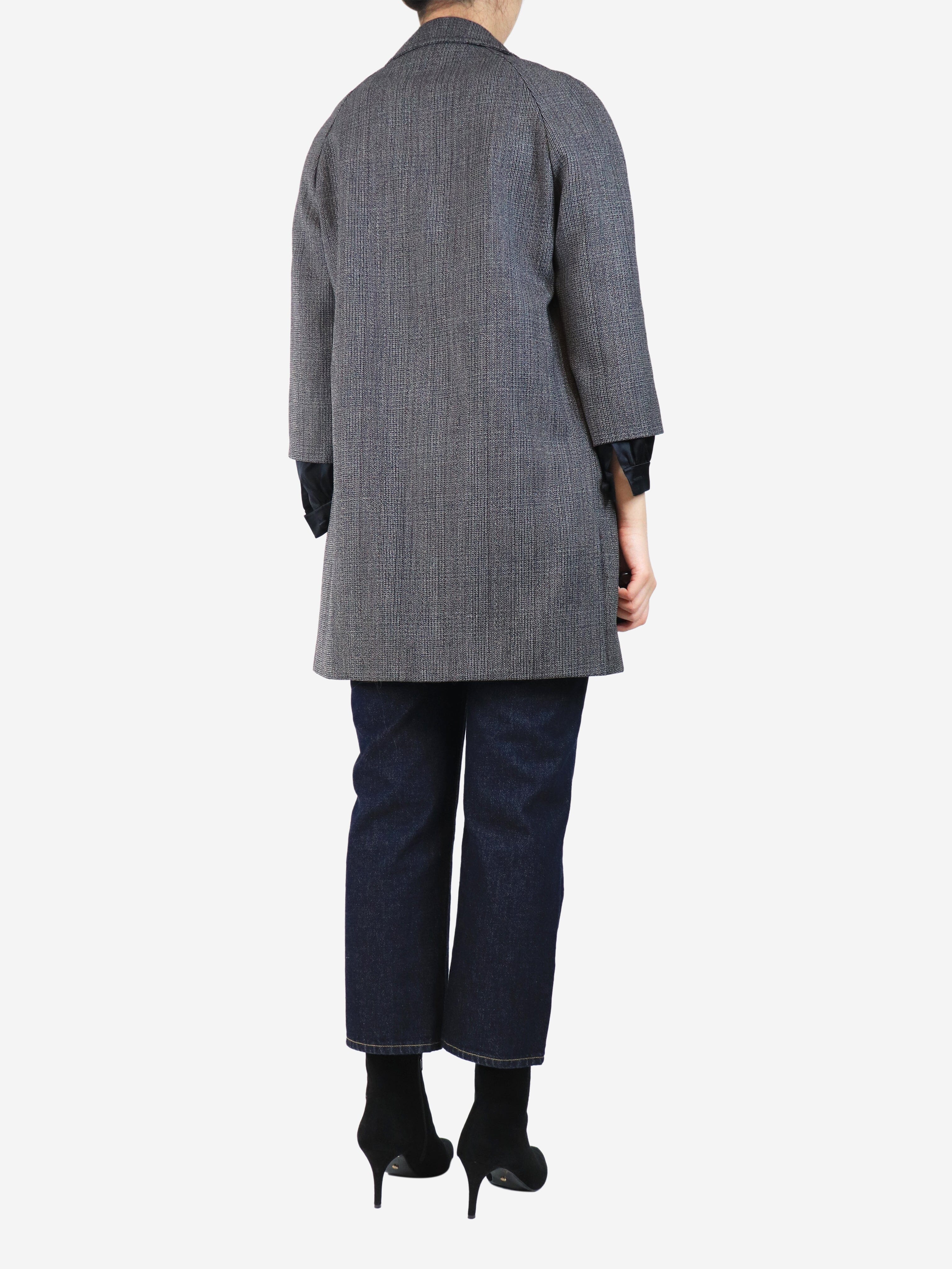 Grey tweed wool coat - size UK 6 - Image 2