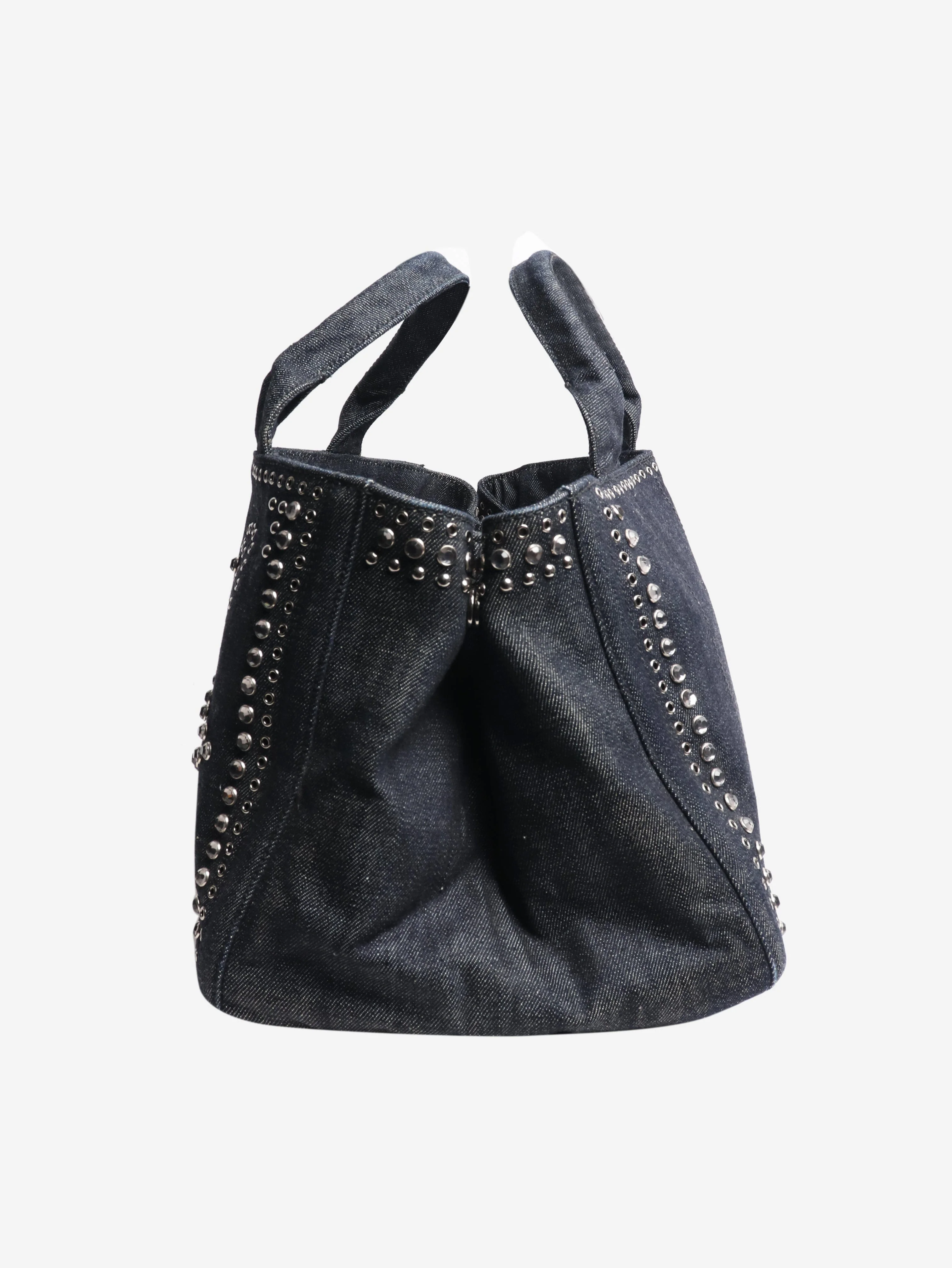 Indigo denim bejewelled 2way tote - Image 2