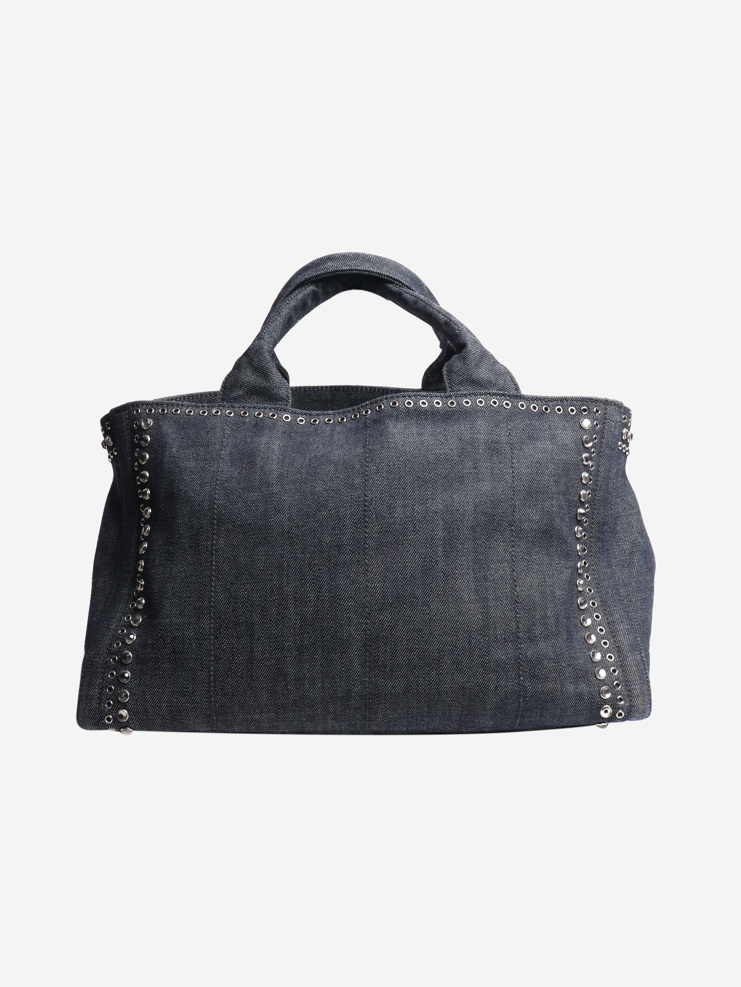Indigo denim bejewelled 2way tote - Image 3