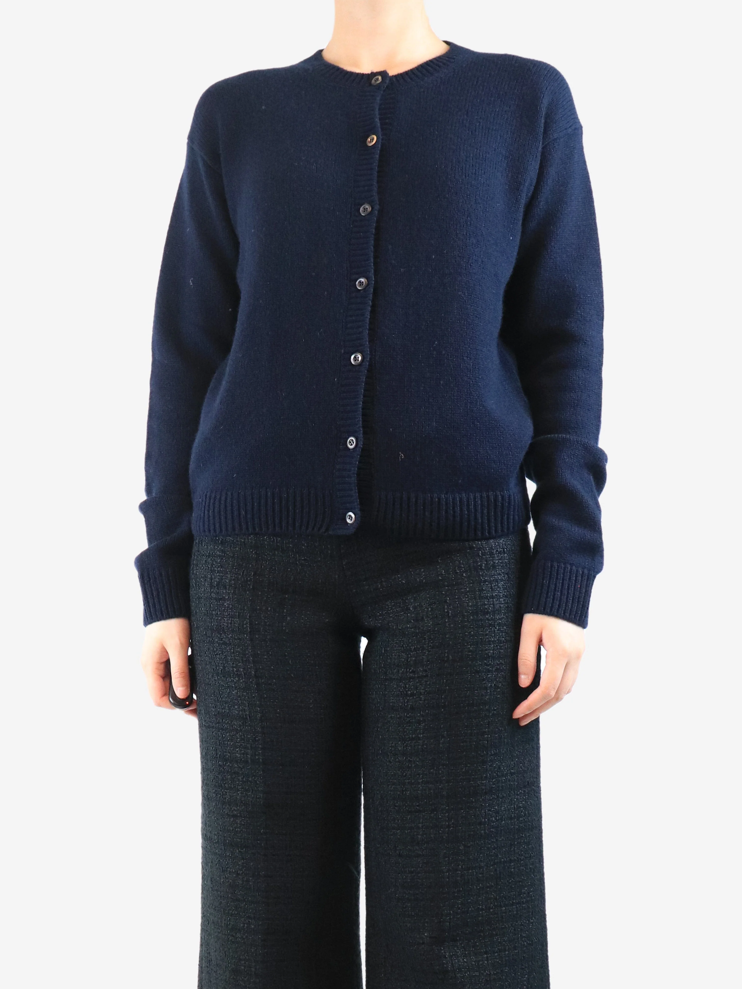 Navy cashmere cardigan - size UK 12