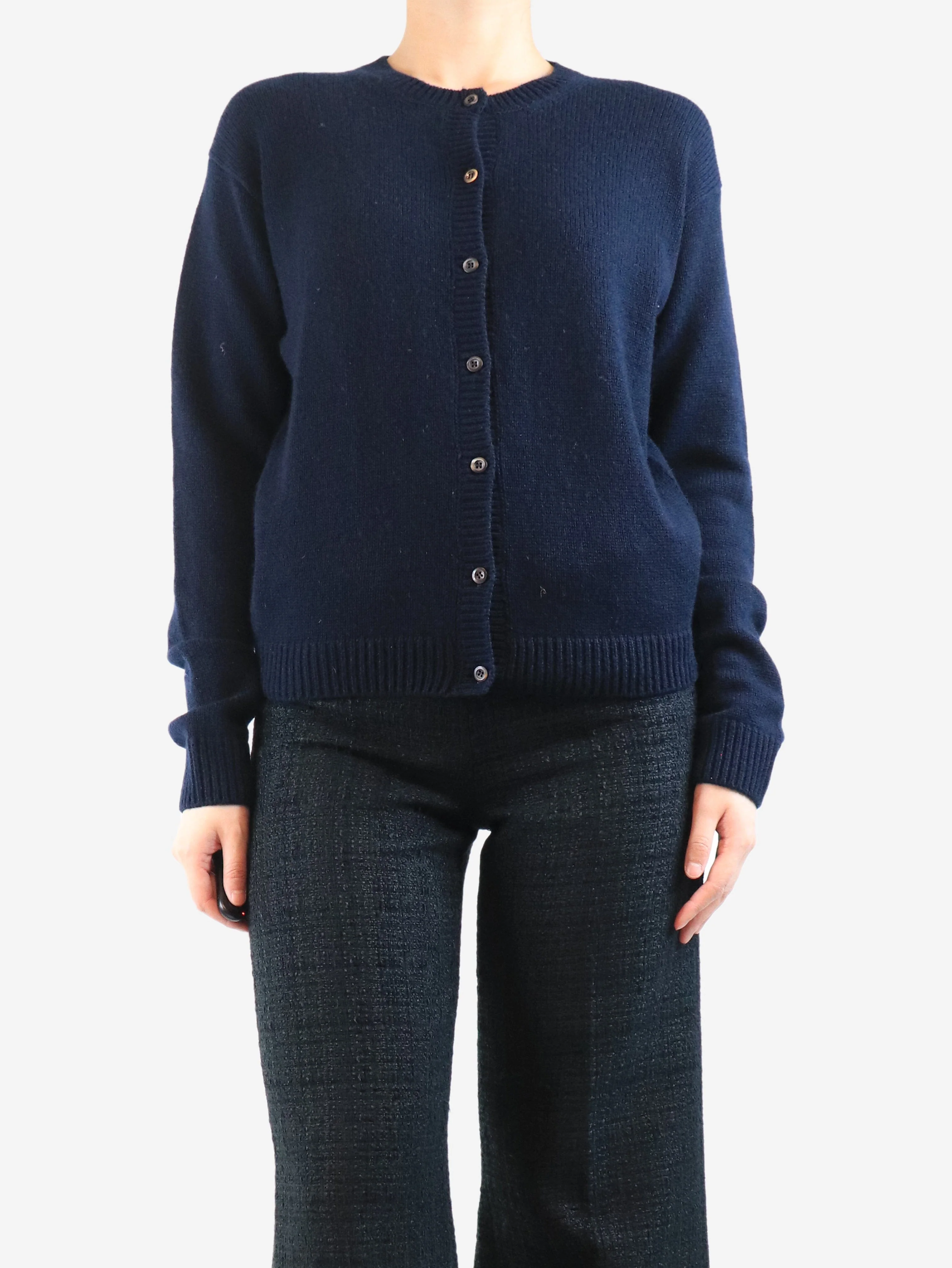 Navy cashmere cardigan - size UK 12 - Image 3